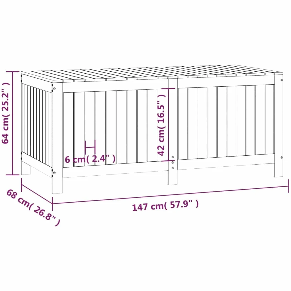 vidaXL Caja de Almacenaje Baúl Herramientas Madera Pino Blanco 147x68x64 cm