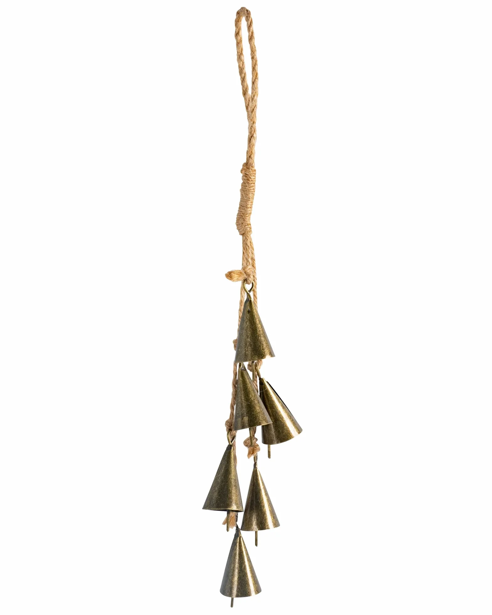 Metal Campanas de Bruja Hecho a Mano Campana de Corona de Ratán Decoración Colgante Exterior Jardín