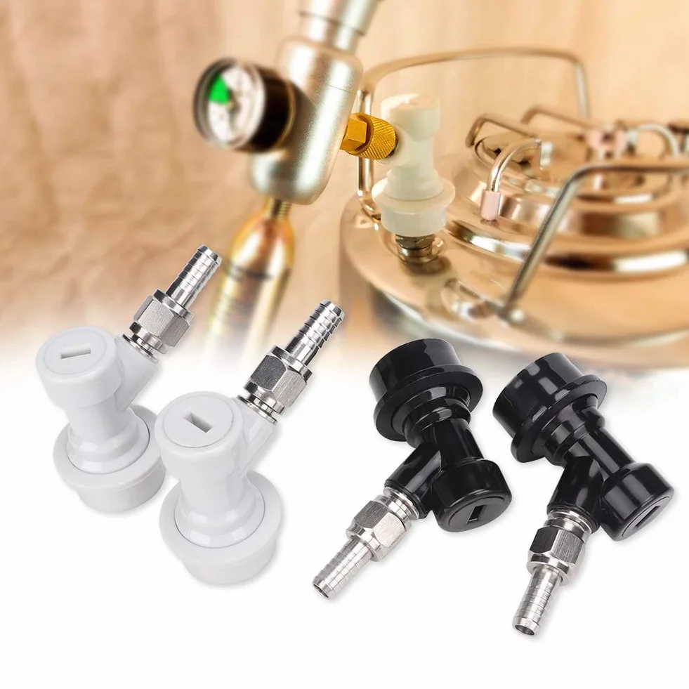 Fditt 4 Piezas de Accesorios de Barril de Bloqueo de Bola roscada con Abrazaderas de Manguera Conector de plástico con Abrazadera de Adaptador