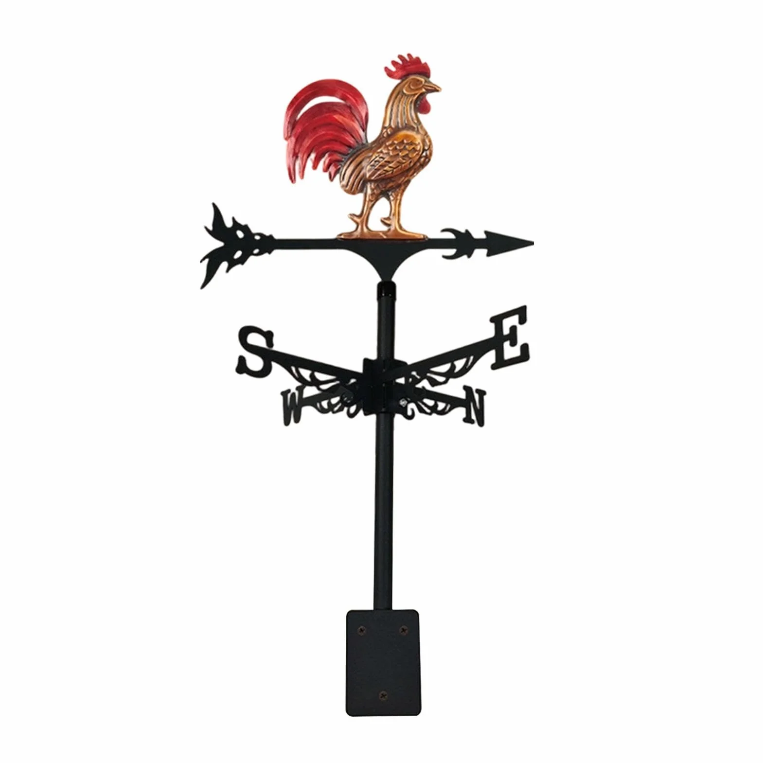 Veleta Gallo Decorativo de Hierro para Montaje en Techo al Aire Libre