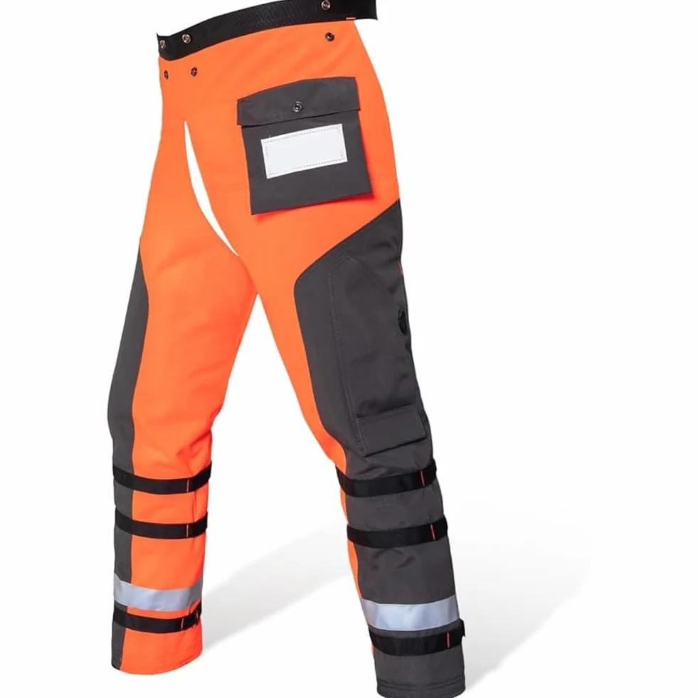 Oniissy Chainsaw - Pantalones protectores de 9 capas con cinturón ajustable para cortar troncos, equipo de seguridad, color naranja, talla única, para hombres y mujeres, equipo de alimentación al aire