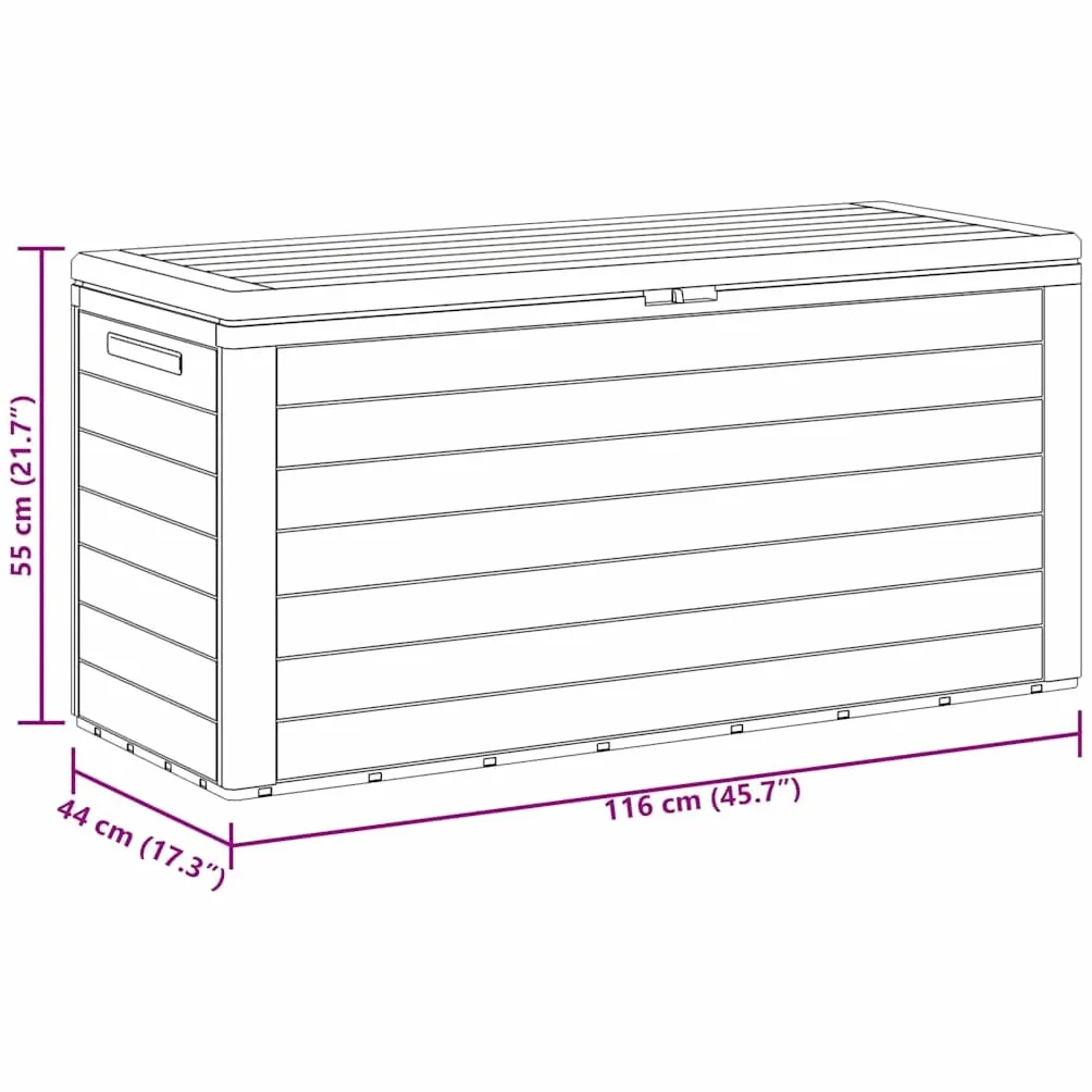 vidaXL Caja de Almacenamiento de Jardín Baúl 78x44x55 cm Marrón