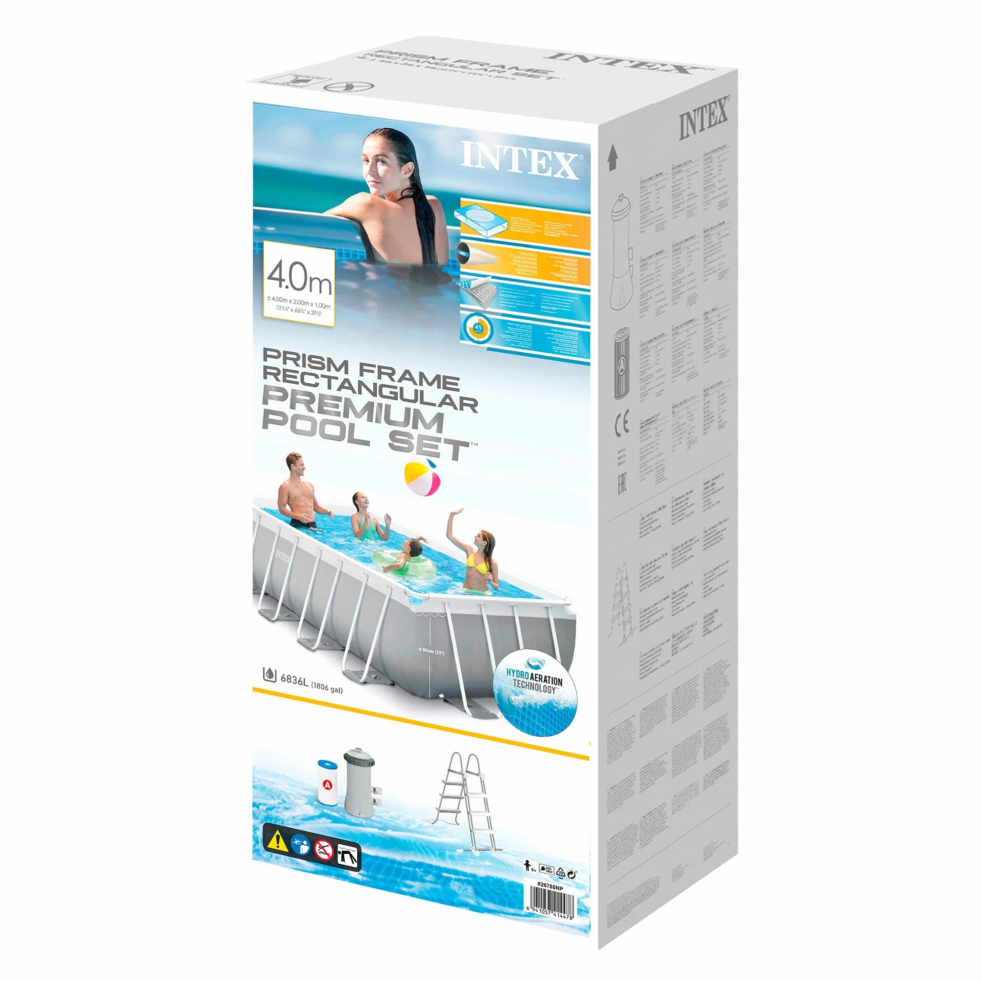 INTEX Piscina elevada Rectangular Prism Frame con depuradora 55211