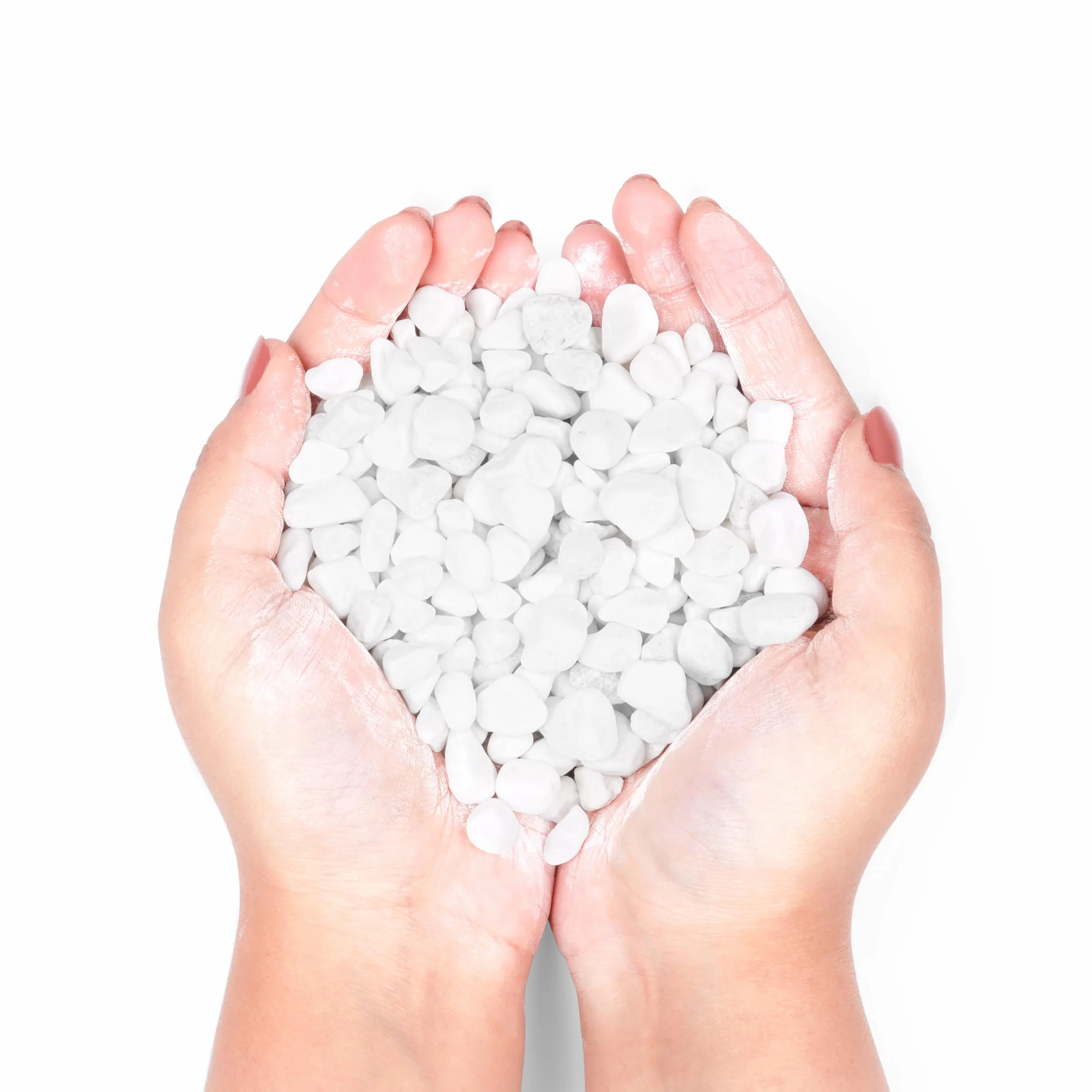 Natural White Stone Decorative Pebbles 1,35 kg - Aquarium, Terrarium, Planter, Vase Filler - Indoor Outdoor Garden Stones