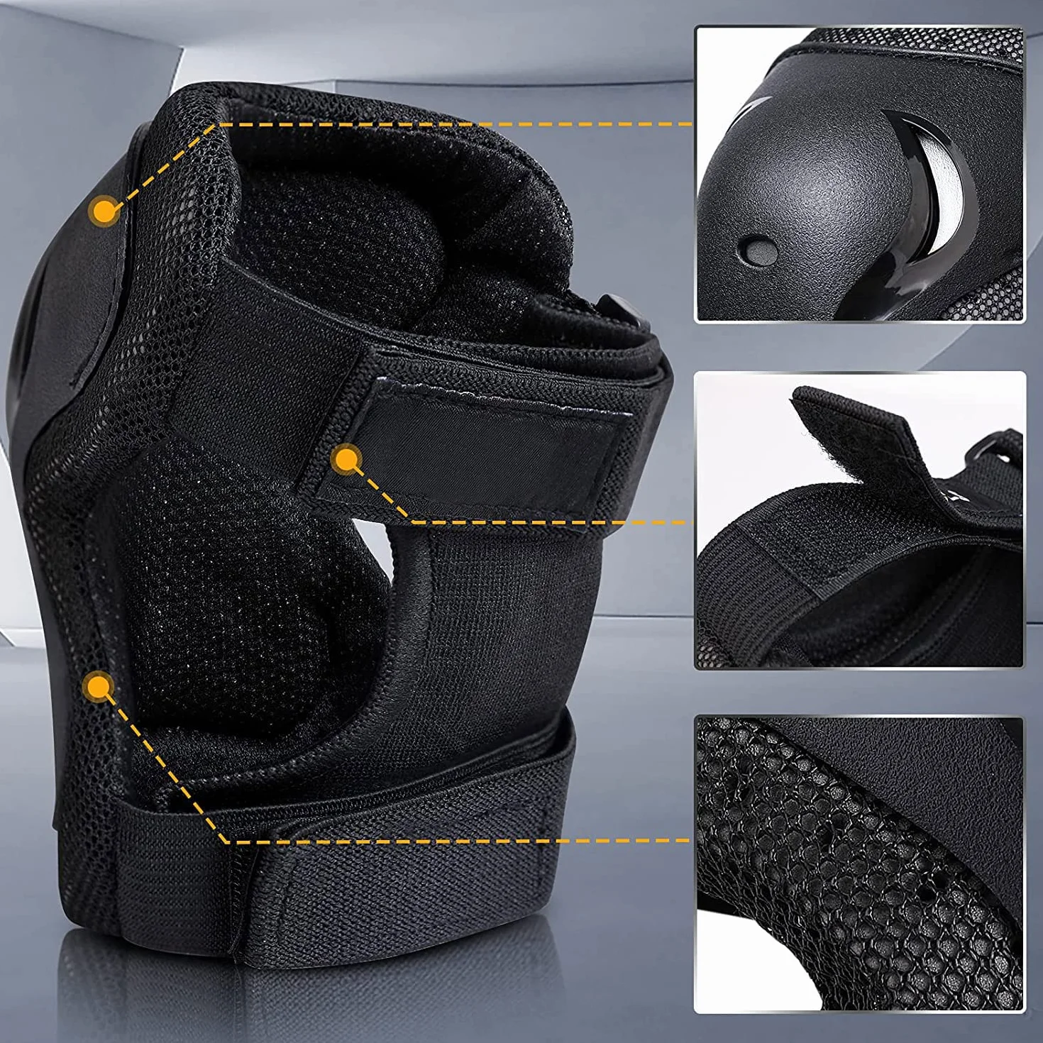 Protecciones Patines Ajustables Rodilleras Coderas Muñequeras para Patinaje Ciclismo Monopatín Bicicleta Skate