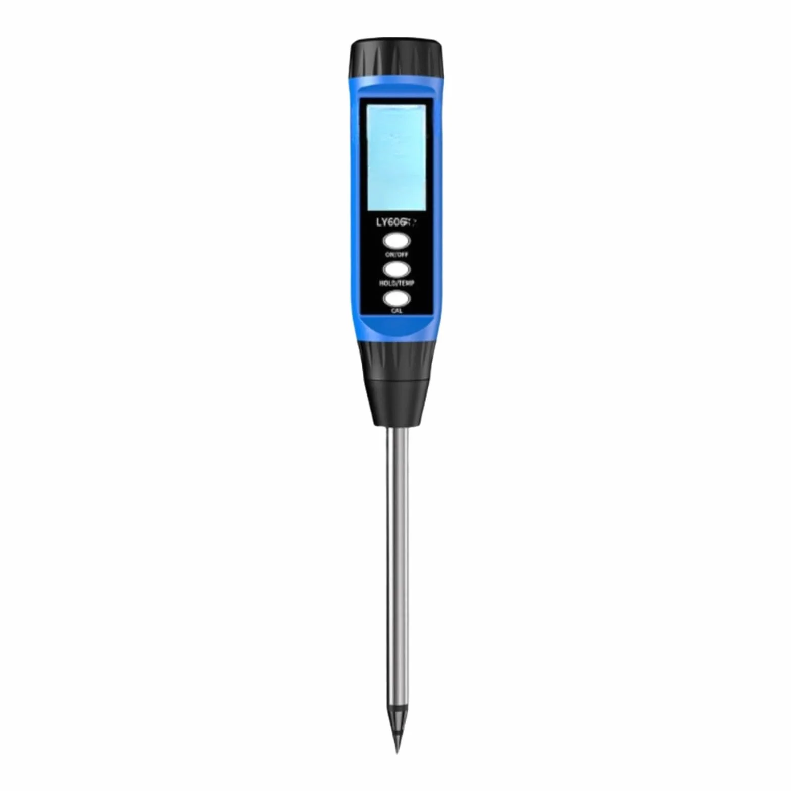 Probador de suelo digital portátil para pH y humedad, medidor de pantalla LCD preciso para jardinería al aire libre y uso agrícola, negro (606)