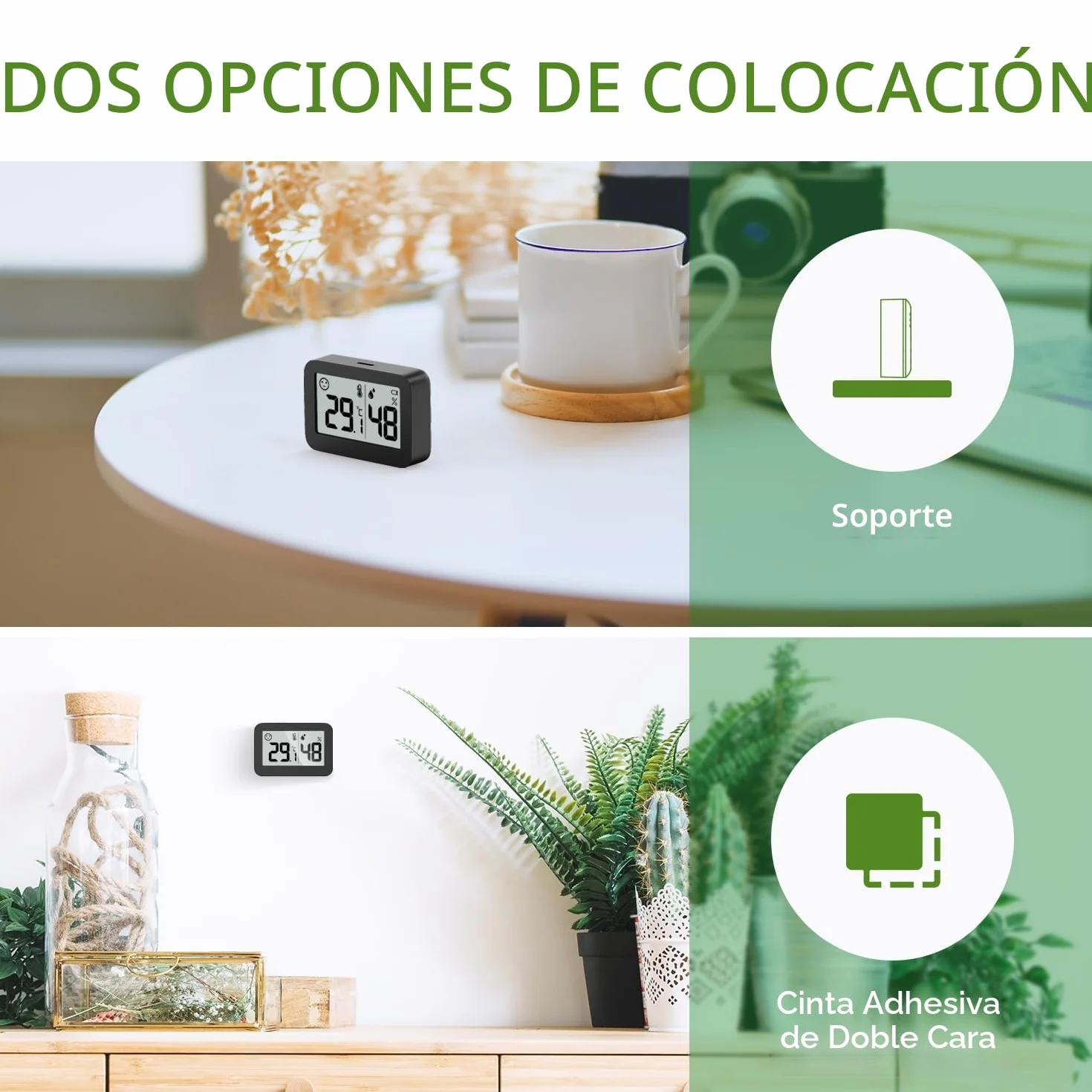 Doomay Mini Higrómetro Termómetro Interior, Medidor de Humedad Digital con Botón de Interruptor Celsius Fahrenheit, Monitor de Temperatura