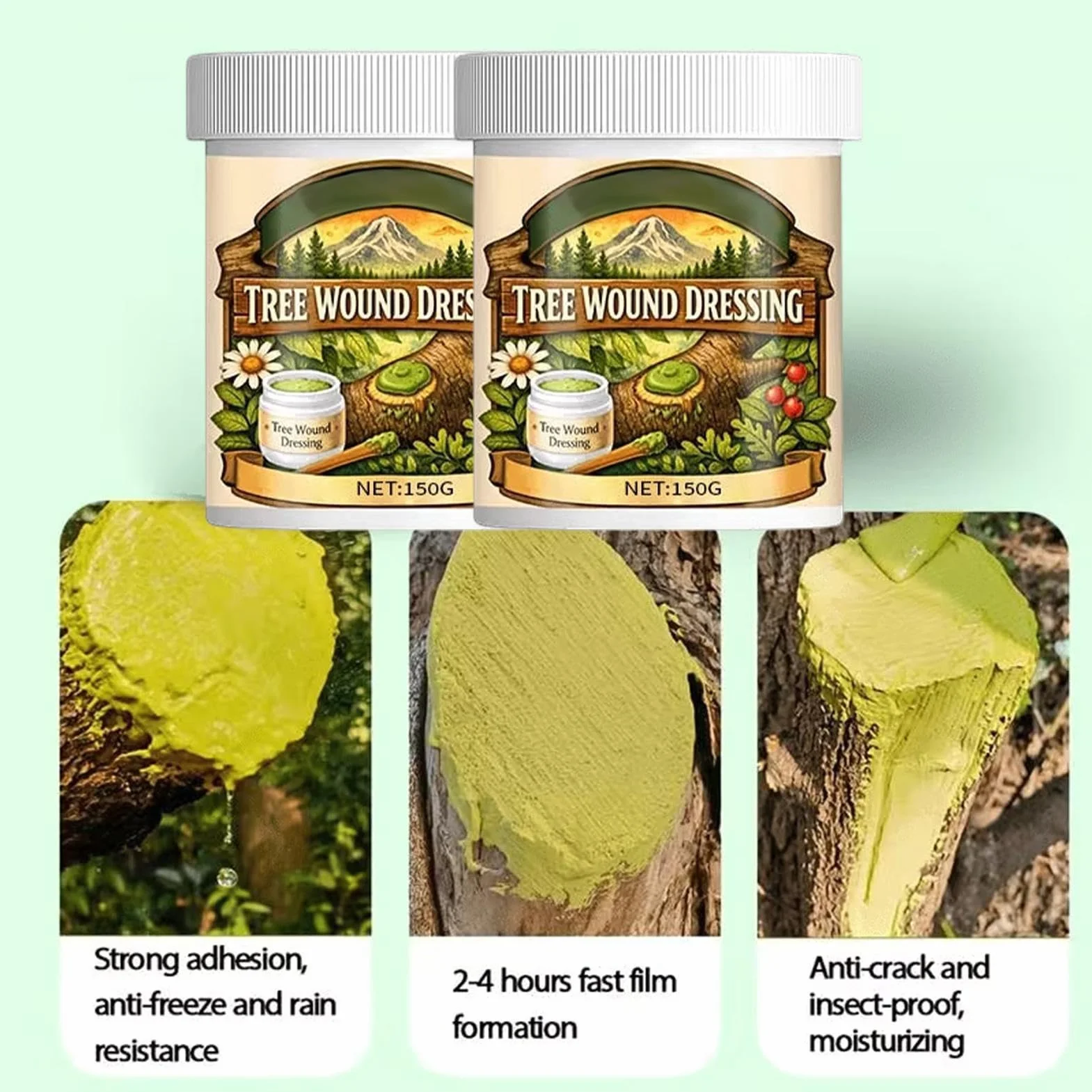 Sellador de heridas de árboles pasta protectora 150 g reparadora para injertar jardín arbustos