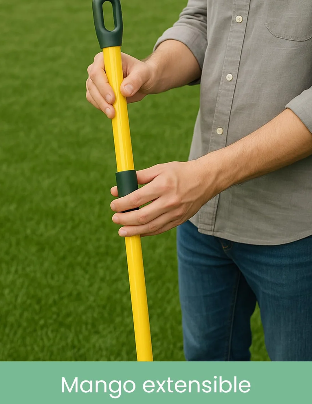 Cepillo para Césped Artificial Jardin202 Mango Extensible Escoba Jardín