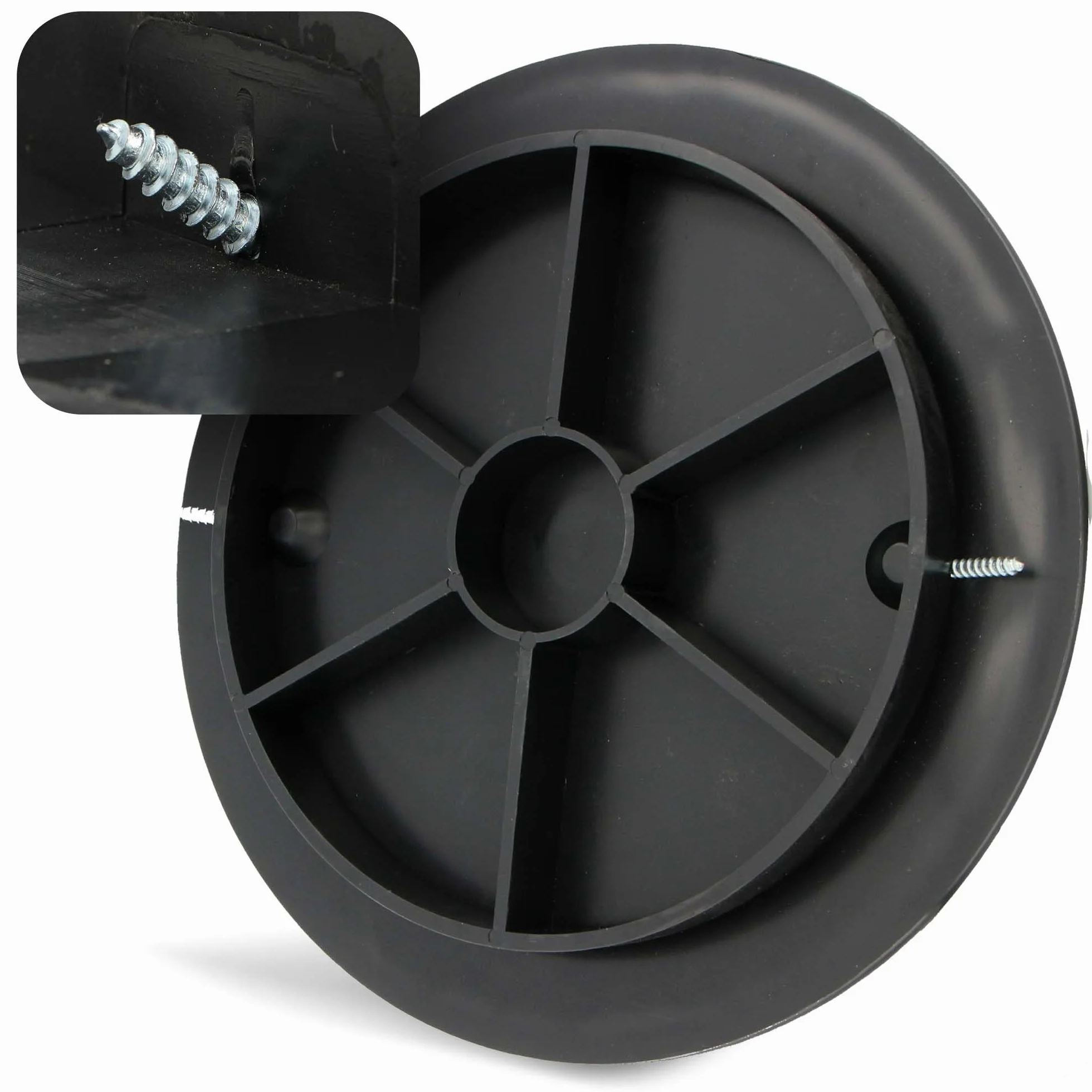 Tapa de Boca de Plástico Redonda DN425 Negro PP Kl.A15 Carga Hasta 1,5 t Cubierta Ondulada