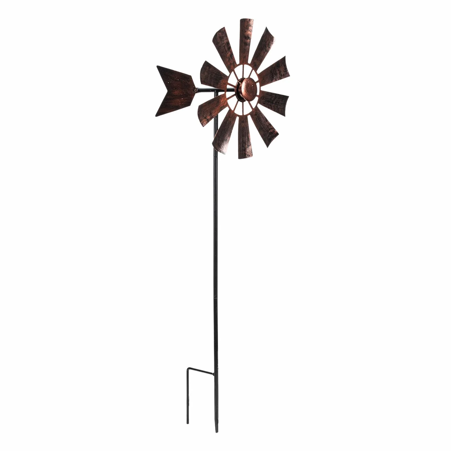 Yardwe Molino De Viento Metálico Decorativo para Jardín 73x24x18cm