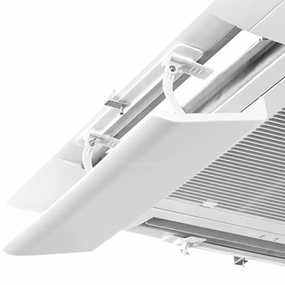 Deflector de aire acondicionado de casete 180° para techo, blanco, 58 x 15 cm