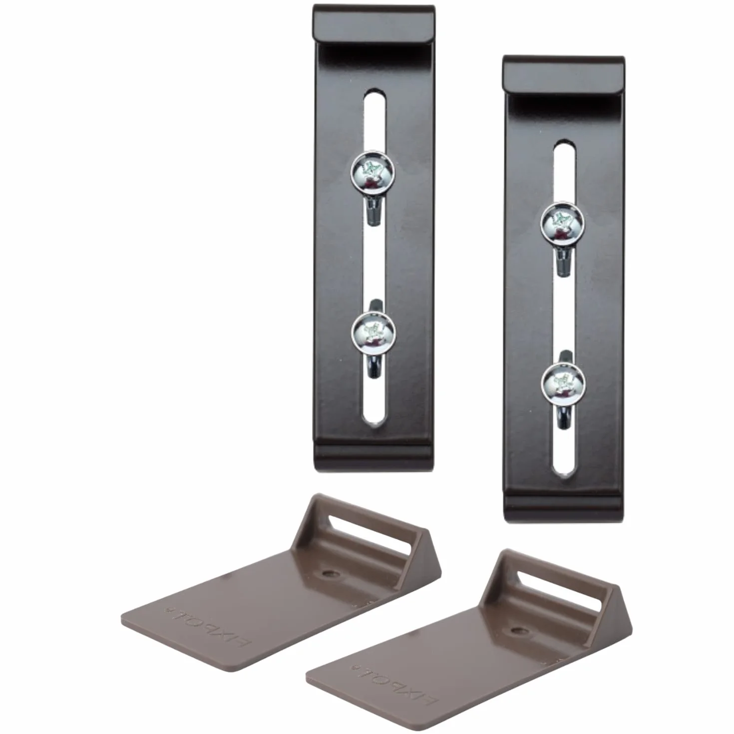 Gancho para jardinera invisible y resistente, soporte para alféizares de ventanas, 2 piezas chocolate