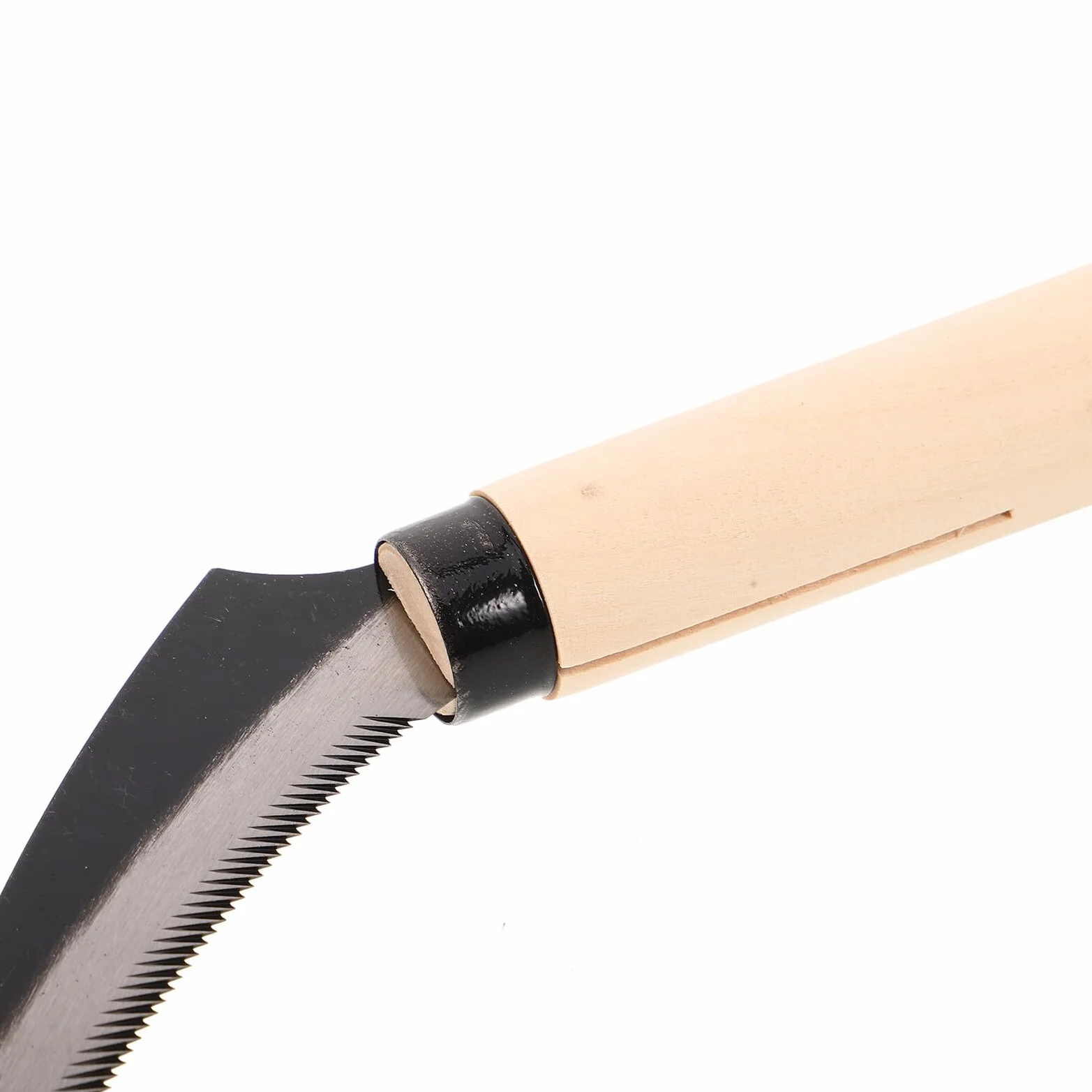 TOYANDONA Hoz Dentada de Acero con Mango de Madera para Corte de Césped y Maleza Herramienta Multifuncional para Jardinería Pesca y Deshierbe Tamaño Mediano Corte Preciso y Resistente