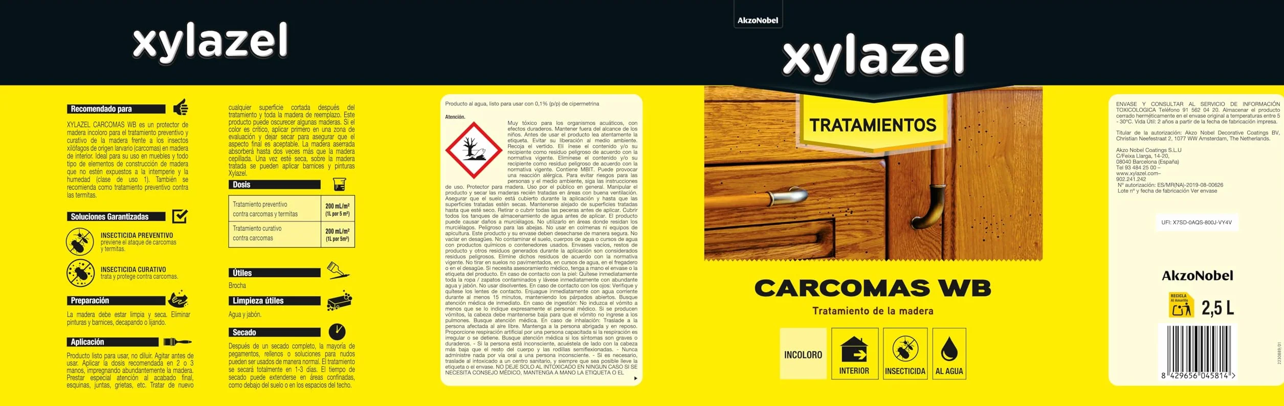 Xylazel Carcomas al agua Incoloro 2,5 L
