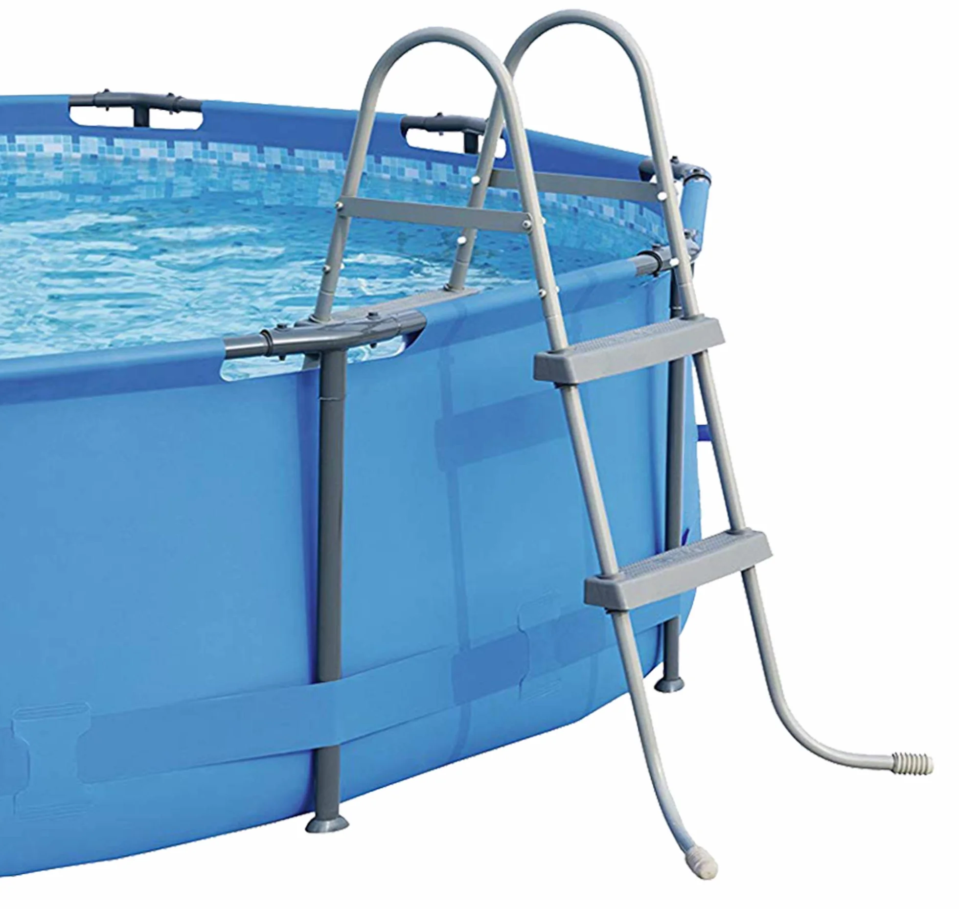 Escalera de Seguridad para Piscina Desmontable de Acero anticorrosión 150 kg 81 cm