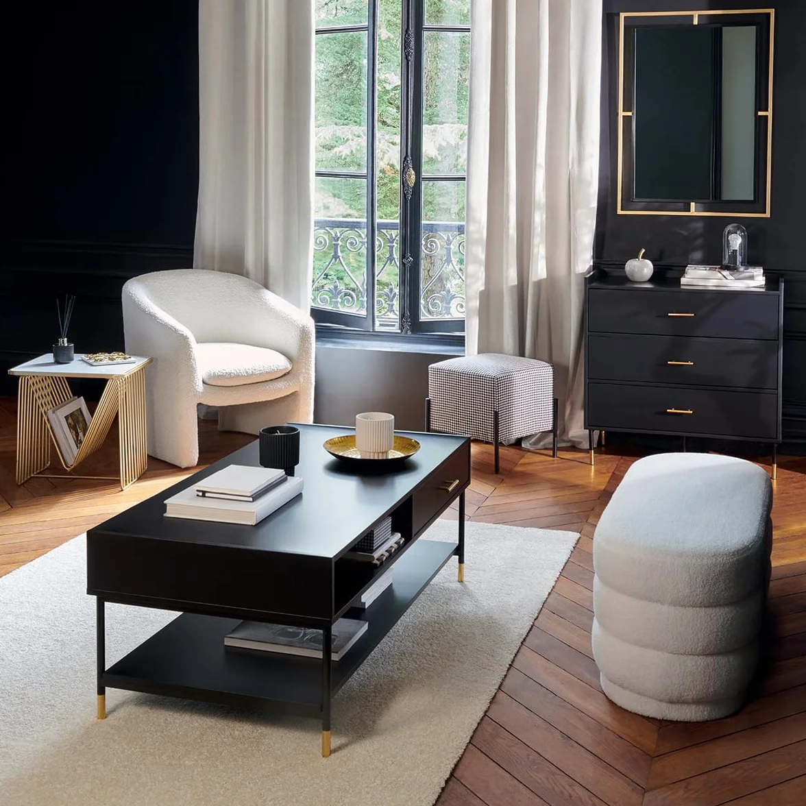 ATMOSPHERA CREATEUR D'INTERIEUR Banco sinan Blanco Rizado 100x40cm