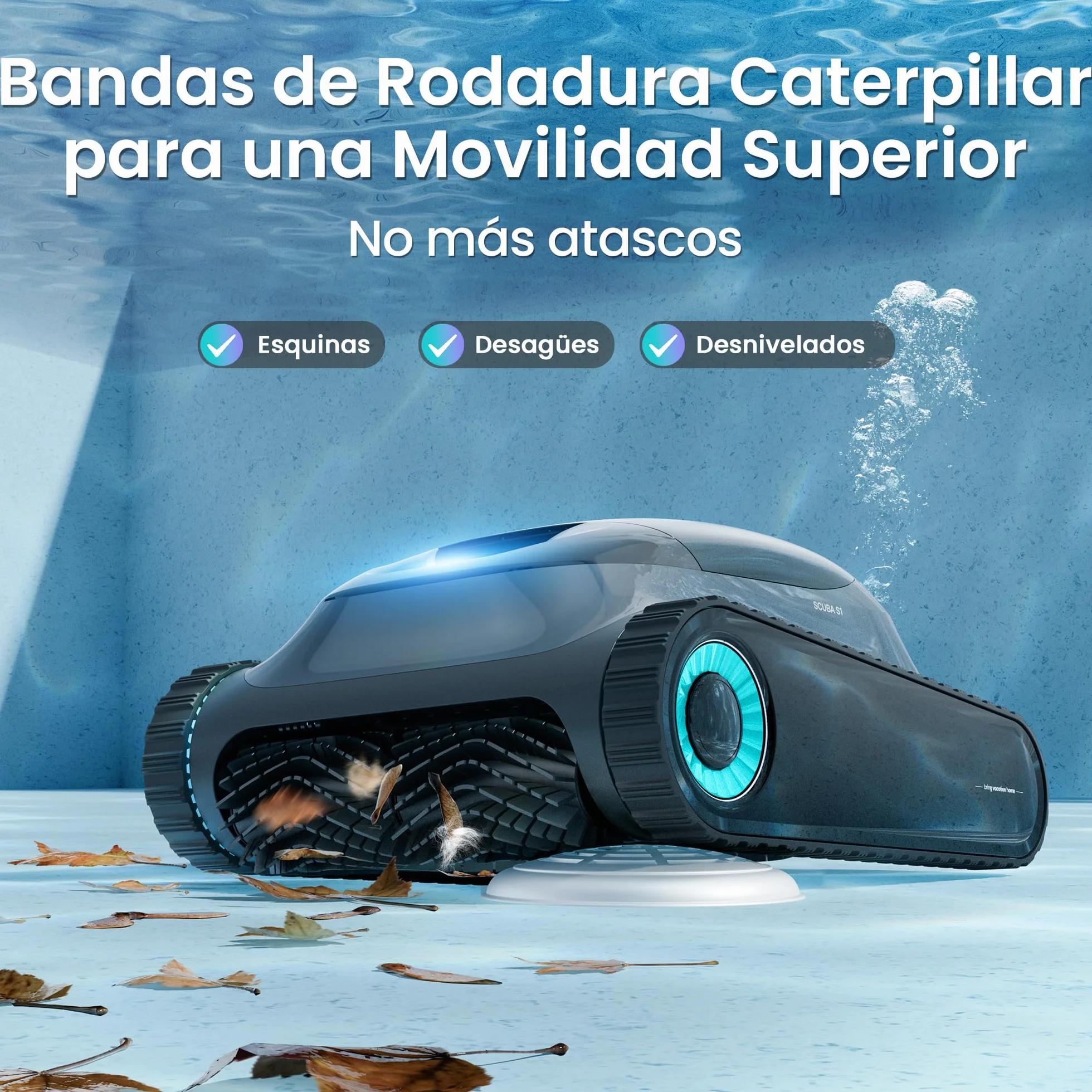 Aiper Scuba S1 Robot Piscina, 270 Min Autonomía, Limpieza Fondo/Paredes/Línea Agua, Navegación Inteligente 11 Sensores, Control App