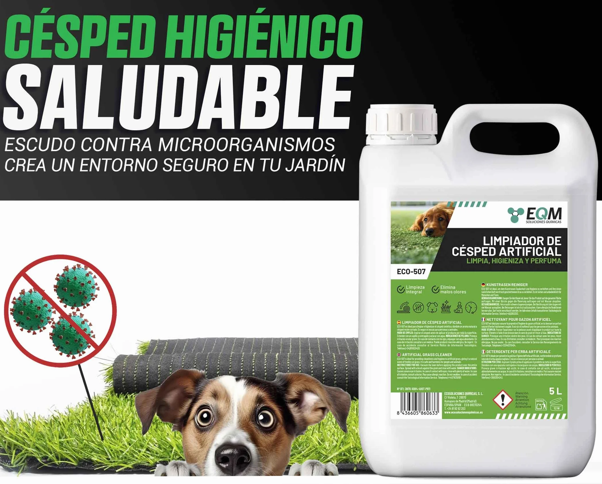 EQM ECO-507 Limpiador de Césped Artificial 5L No Tóxico
