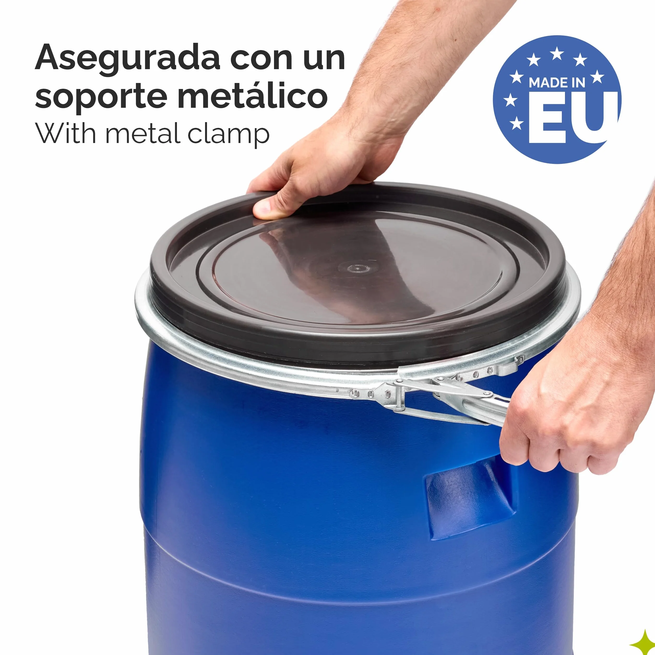 Garronda Set de 2 Piezas Barril Alimentario 60 L HDPE sin BPA Depósito Agua Boca Ancha GD-0122