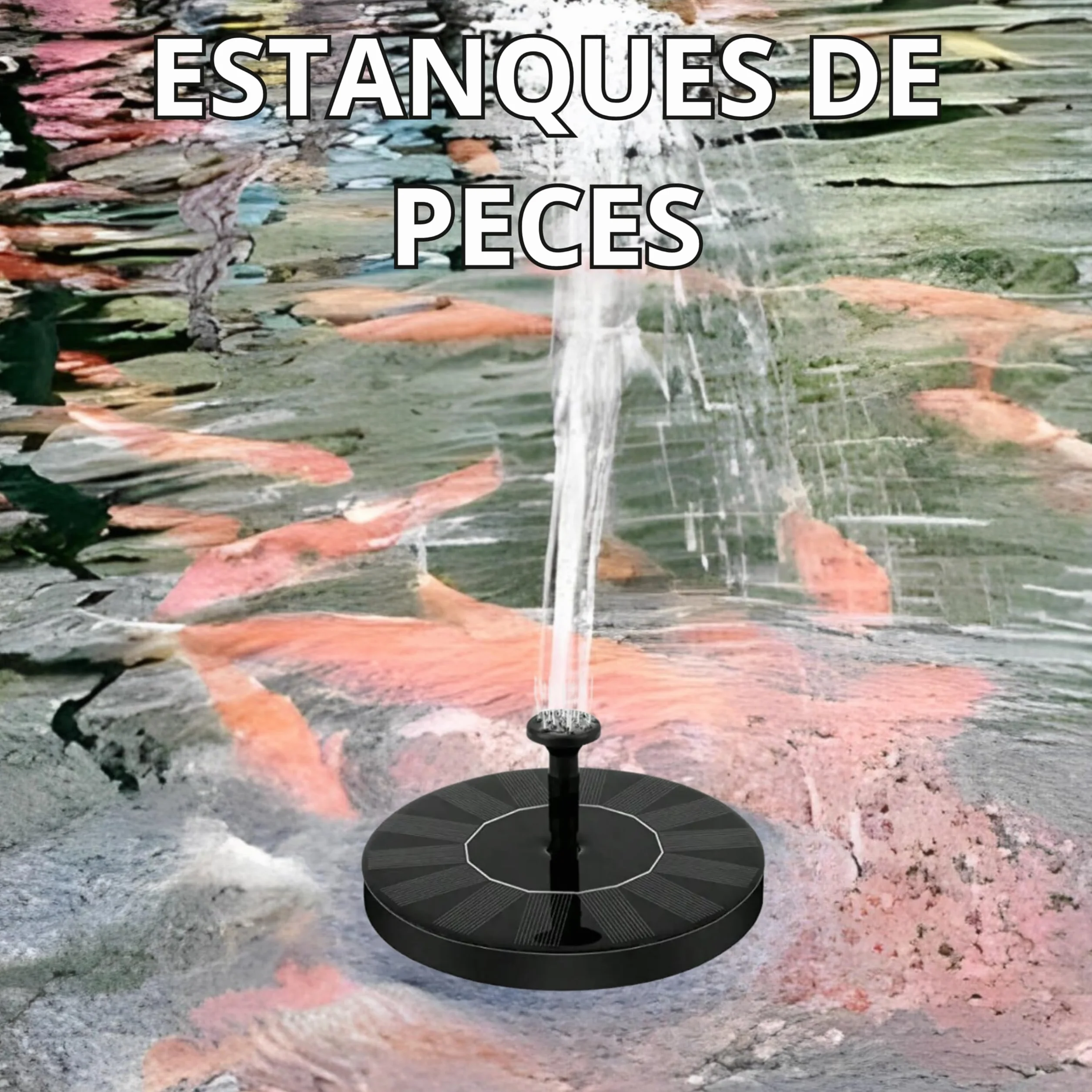Fuente Solar Autónoma para Decorar Jardines, Maceteros, Piscinas y Bebederos de Pájaros para días soleados