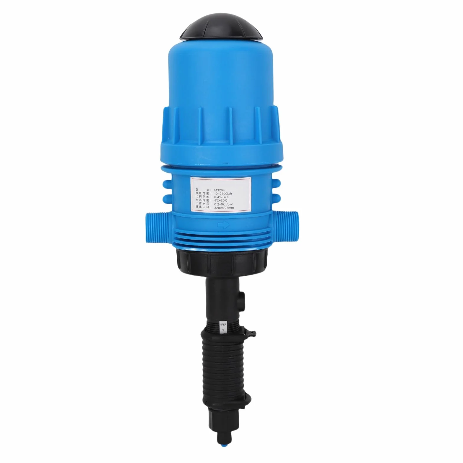 Inyector de fertilizante automático para riego por goteo, conexión roscada G1/G3/4”, precisión 0,4%, ideal para hidroponía, huertos y agricultura profesional.