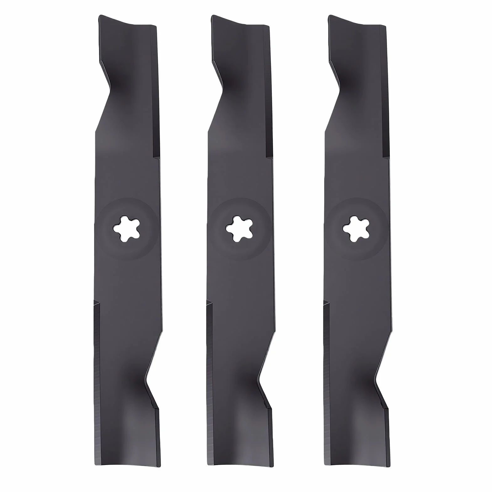 Cuchillas de Corte para Césped de Tres Piezas, Reemplazo con Orificio Central de Cinco Estrellas, Componente Duradero para Cortacéspedes de 48 Pulgadas