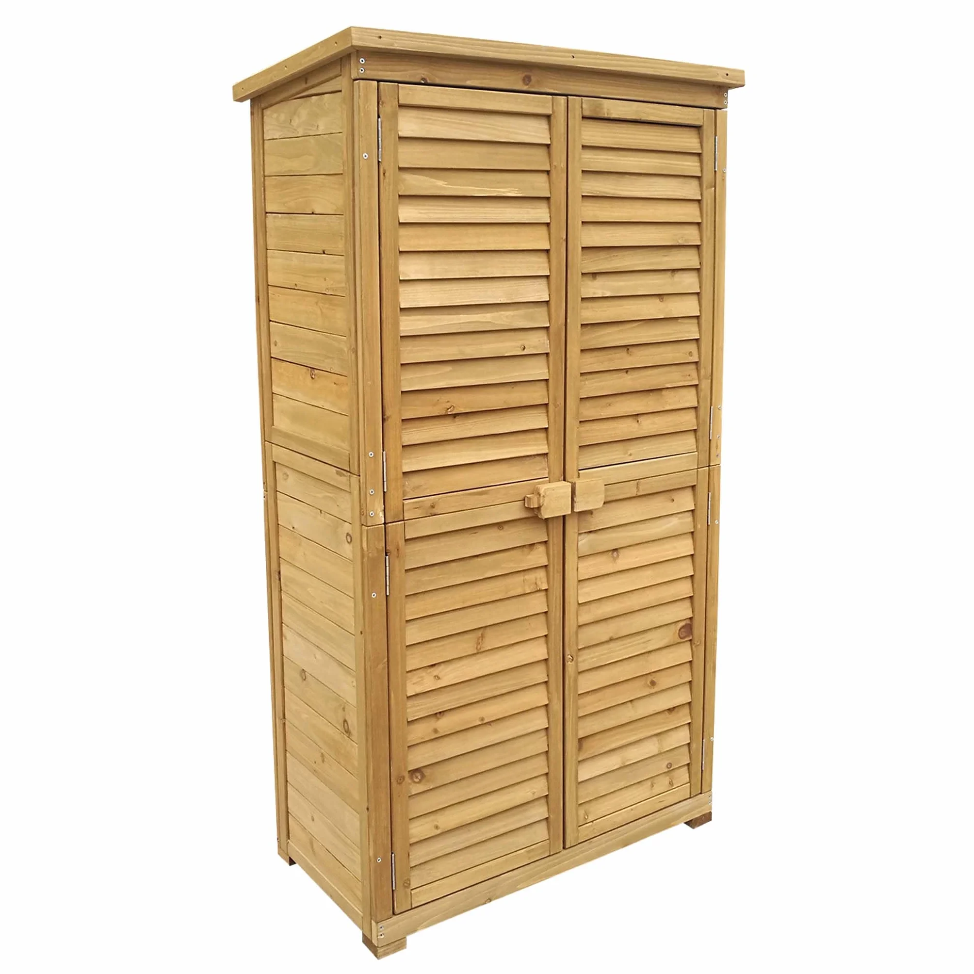 Wiltec Caseta de Madera para jardín 87 x 46,5 x 160 mm Puerta de Lamas con tejado bituminoso