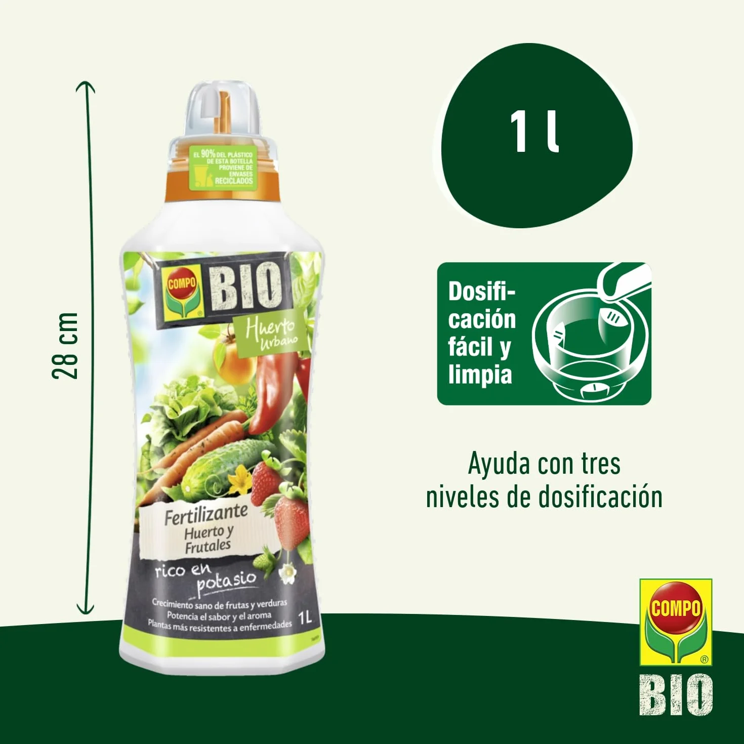 COMPO Fertilizante líquido para frutas y verduras, 1 litro