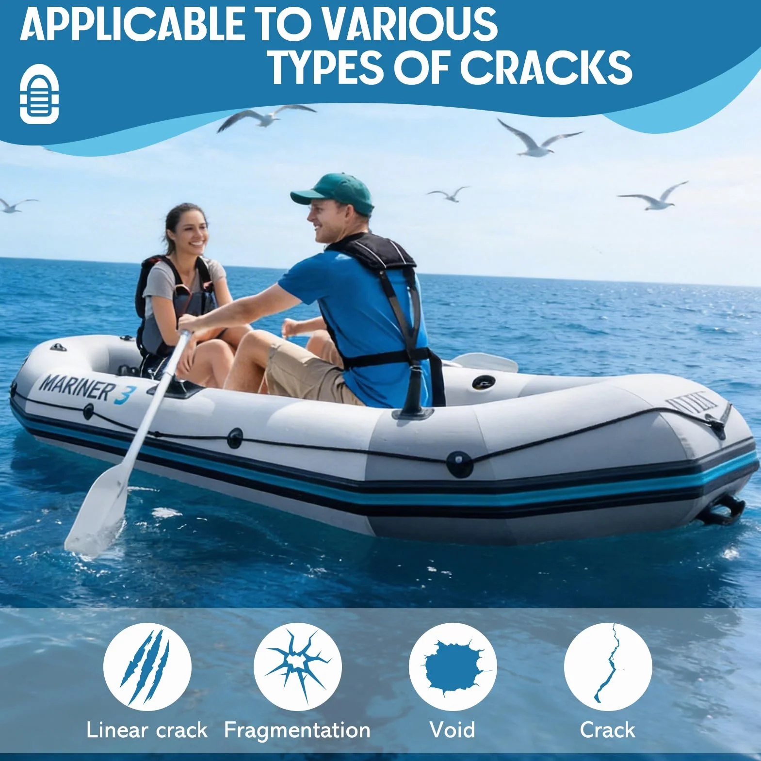 Pegamento PVC 170g para Parche Piscina y Reparación de Botes Inflables, Kayaks, Lonas