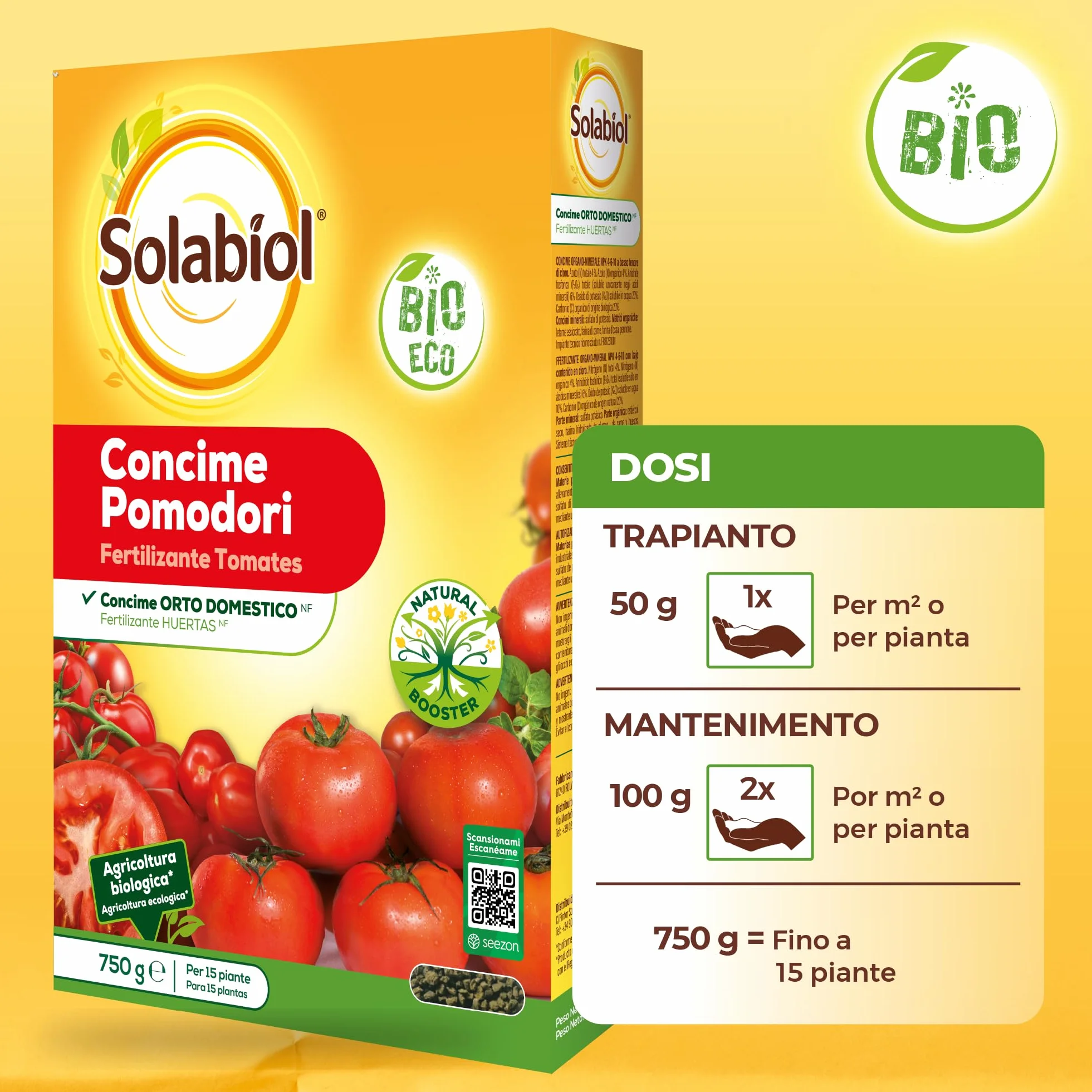 Solabiol Fertilizante tomates 100% orgánicos con estimulador radicular
