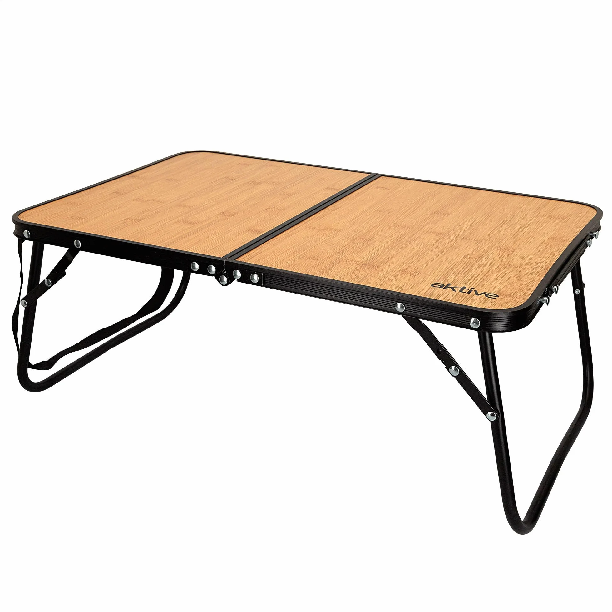 AKTIVE Mesa baja plegable 60x40x25 cm Efecto bambú Aluminio MDF 20 kg