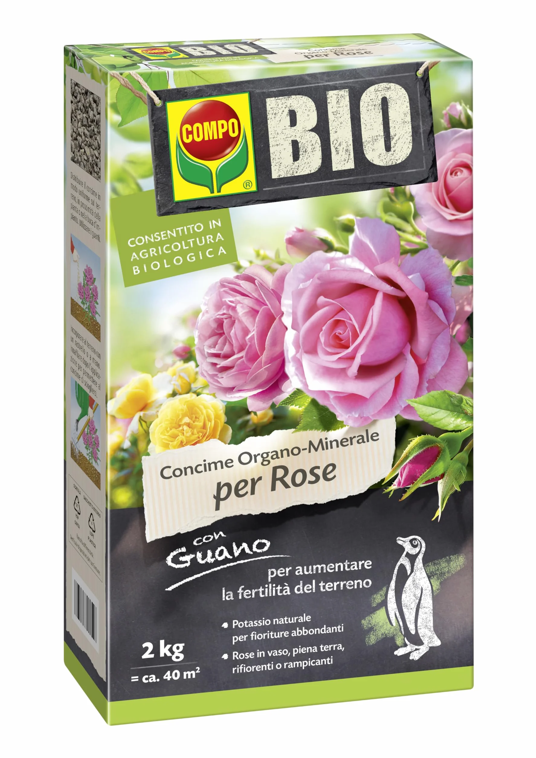 COMPO Fertilizante orgánico para rosas con guano 2 kg