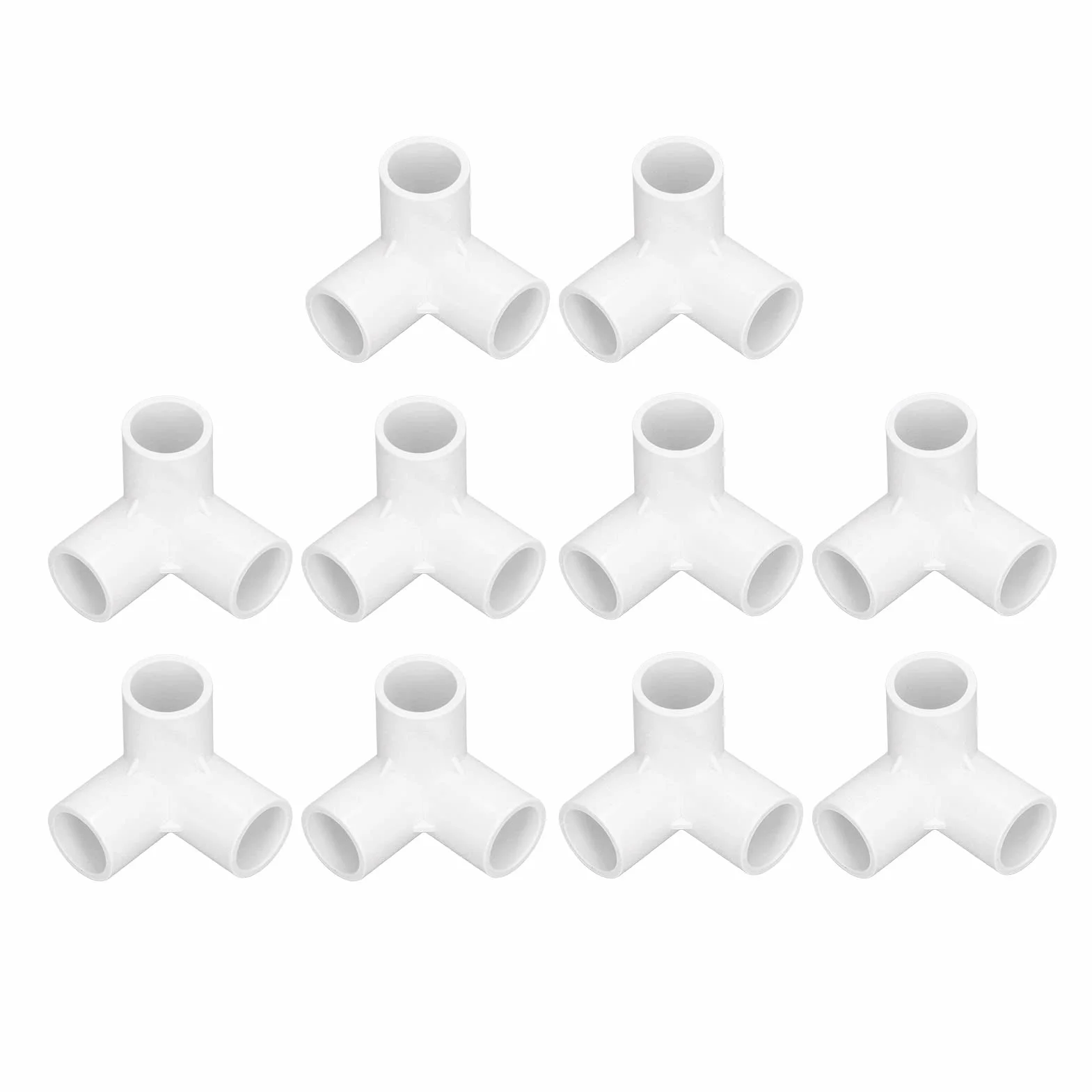 Tubo PVC 20mm Rígido, 10 Pcs Conectores en T de 3 Vías, Accesorios de Tubería para Suministro de Agua