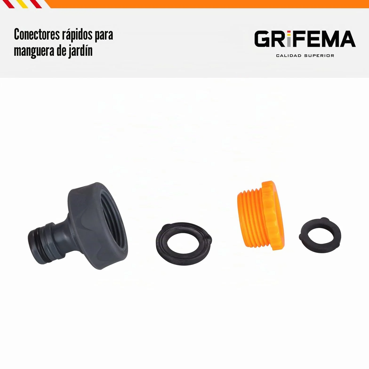 GRIFEMA GE1101 Racor de Grifo Hembra 3/4 pulgadas - 1/2 pulgadas Universal Protección Solar