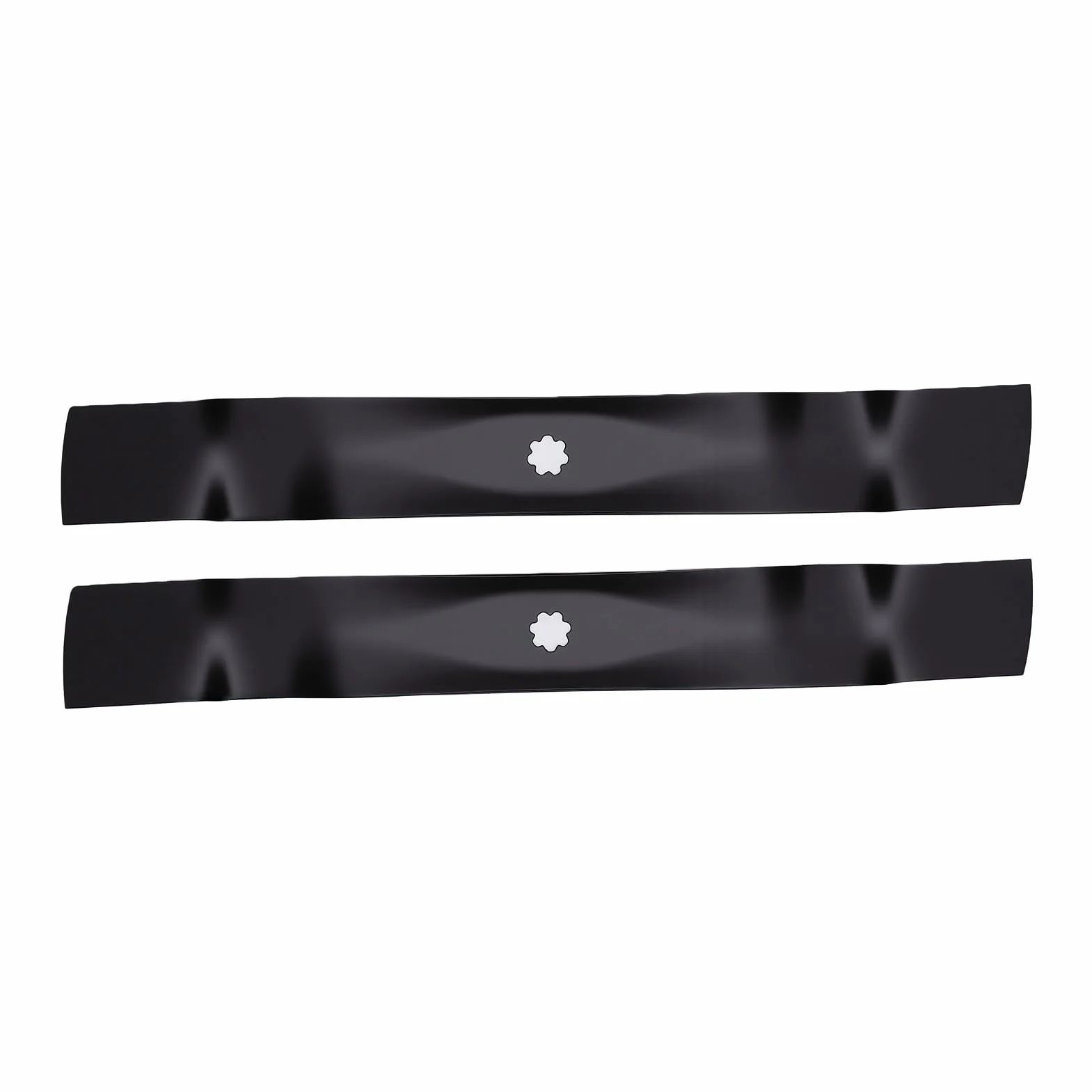 Akozon Juego de 2 Cuchillas para Cortacésped de 42 Pulgadas, Juego de Cuchillas para Mantillo con Centro de Estrella de 21-3/8 Pulgadas, Compatible con Piezas de Repuesto para Tractores