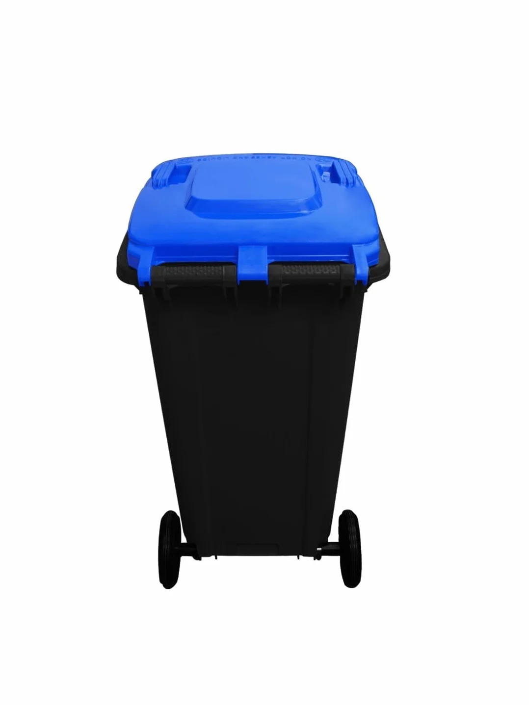Ecodiseño Jardín Contenedor Basura Reciclable 120L 2 Ruedas Tapa Azul