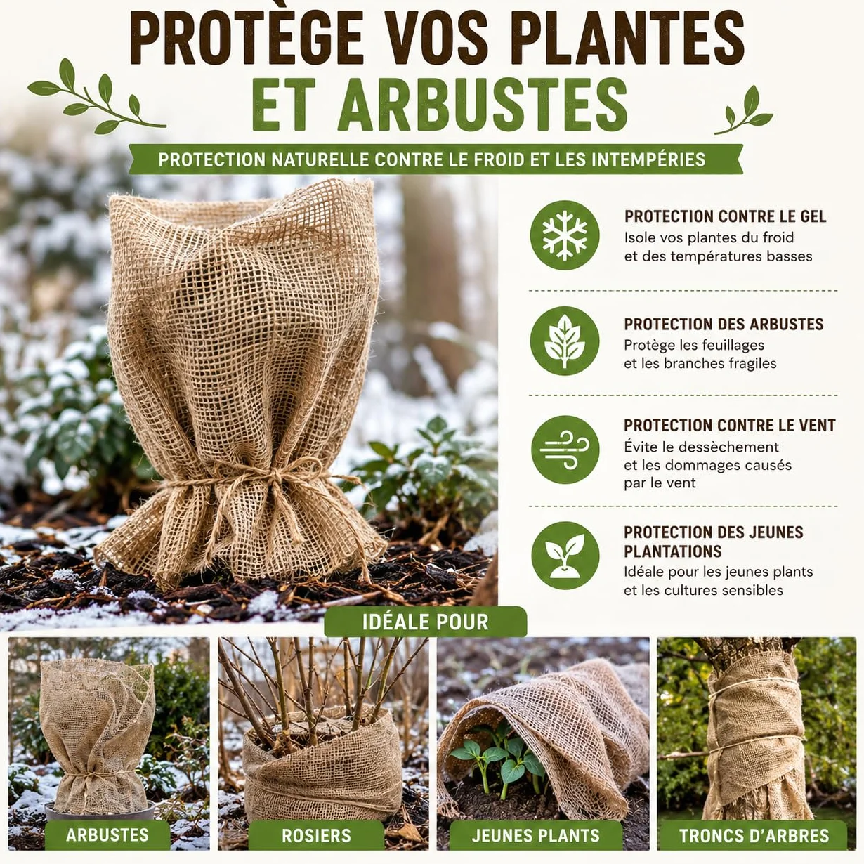 La cordeline CJN11A Tela de Yute 125 gr/m² 1m x 10m