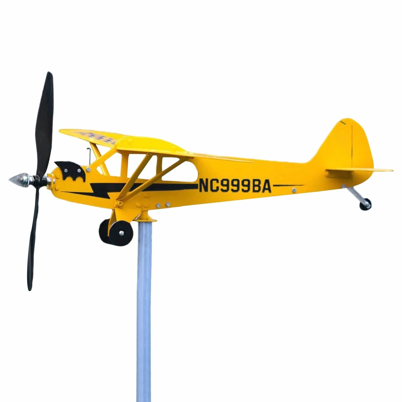 Veleta de Avión Hecha a Mano Piper J3 Cub Metal Decoración para Amantes de Vuelos