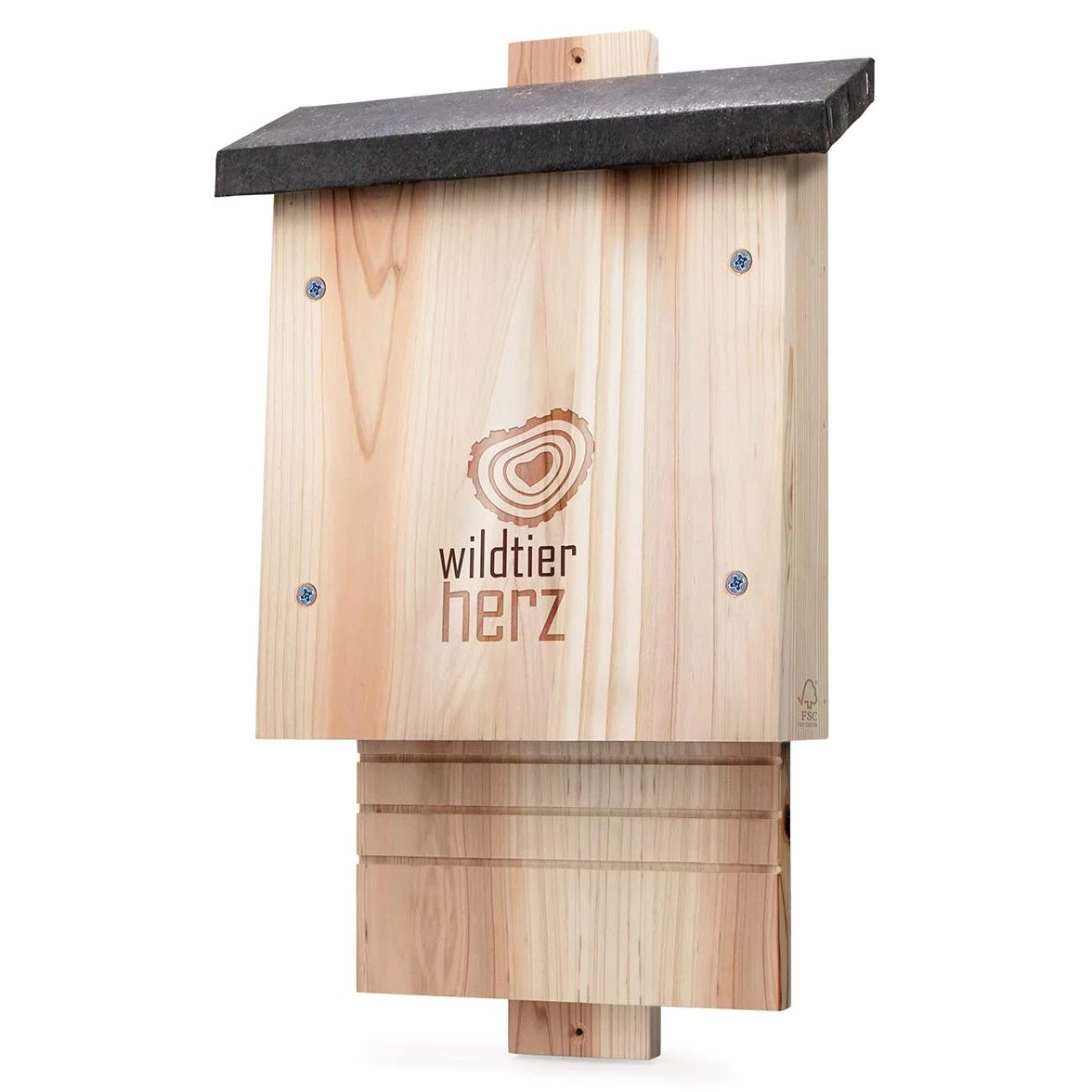 wildtier herz I Gran Caja para murciélagos de Madera Maciza I Casa para murciélagos Resistente a la Intemperie como cuartel de Verano e Invierno I Caja Nido para murciélagos, Caja para murciélagos
