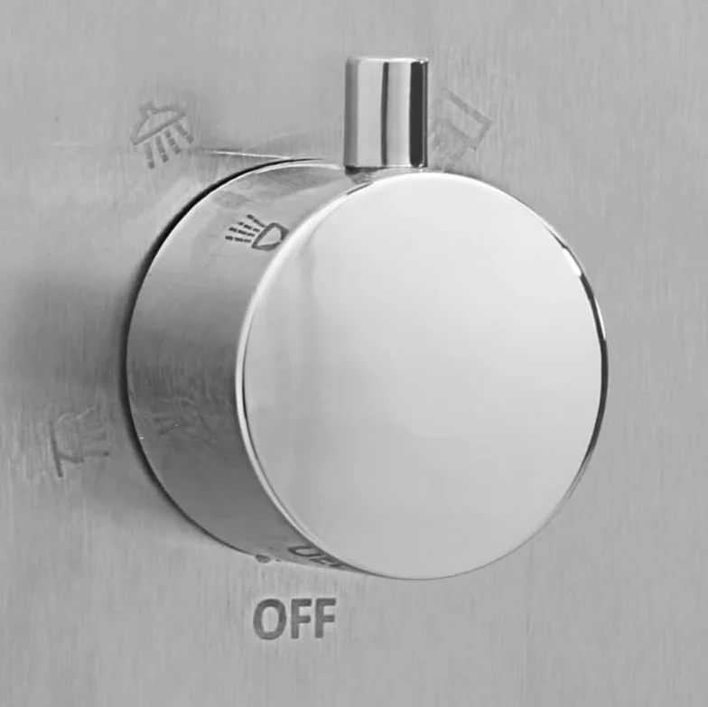 vidaXL Ducha Exterior Acero Inoxidable Curvado Juego Completo