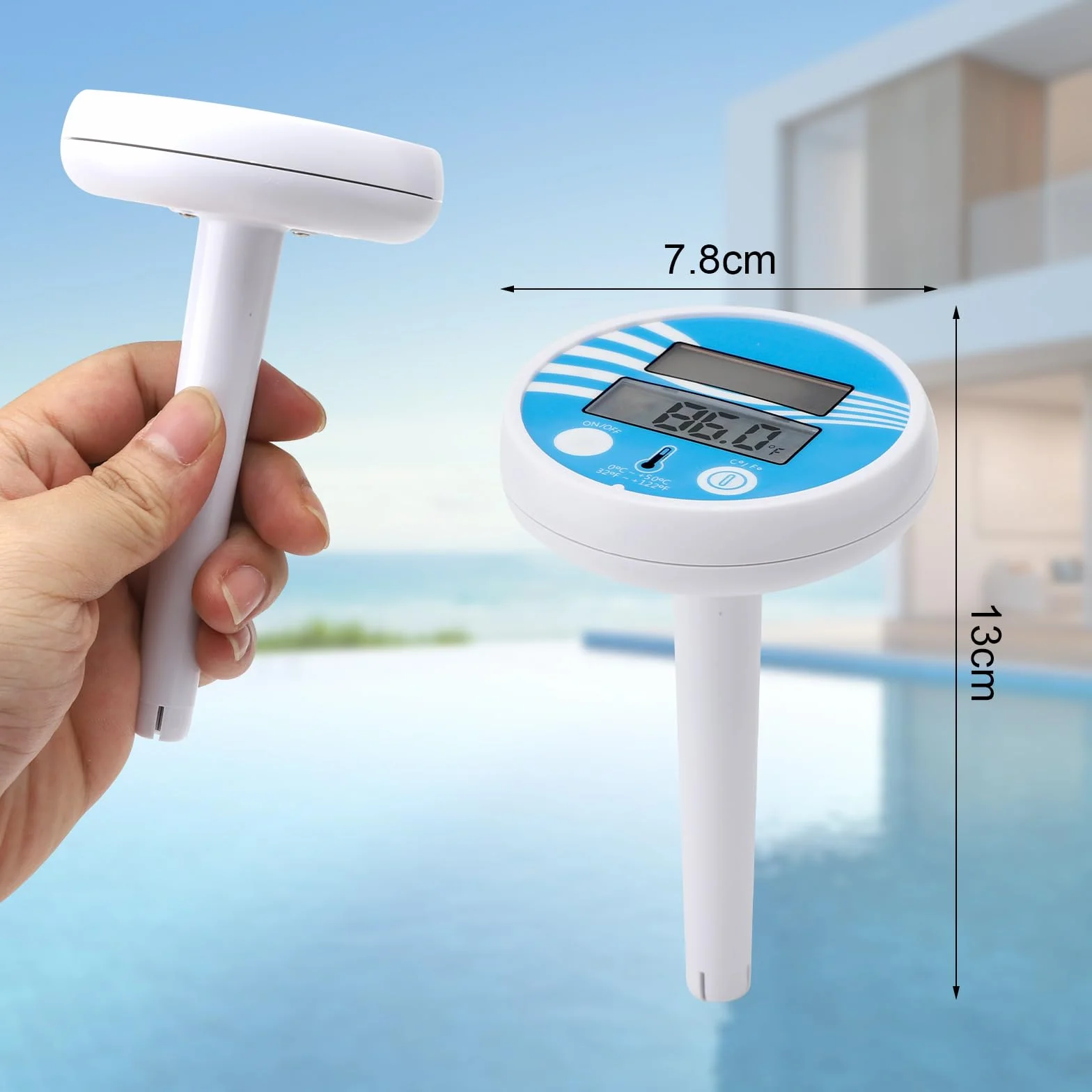 TNSLAND Digital Pool Thermometer Flotante para Piscinas Cubiertas y Al Aire Libre