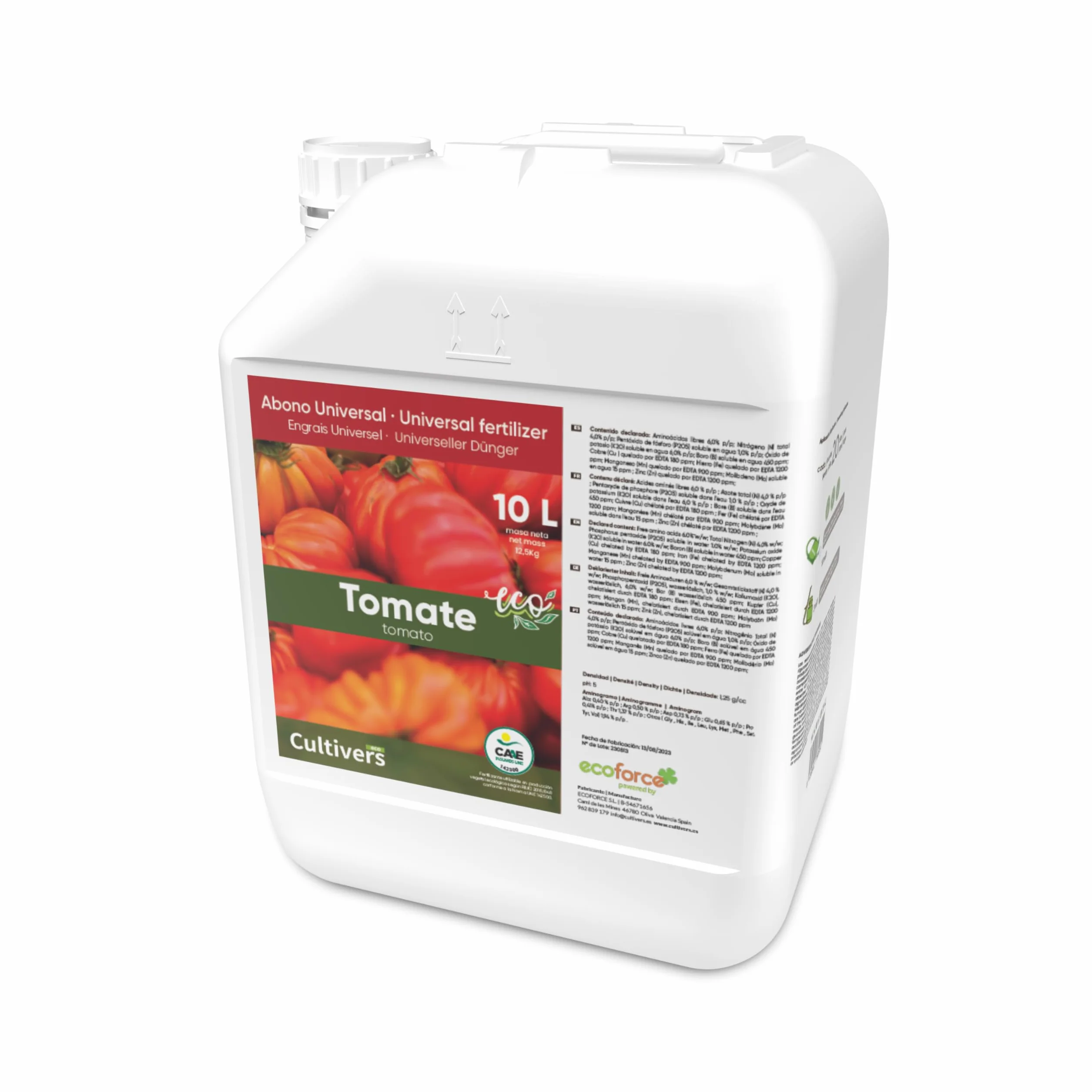 CULTIVERS Fertilizante Tomates Líquido Ecológico 10L Abono Orgánico