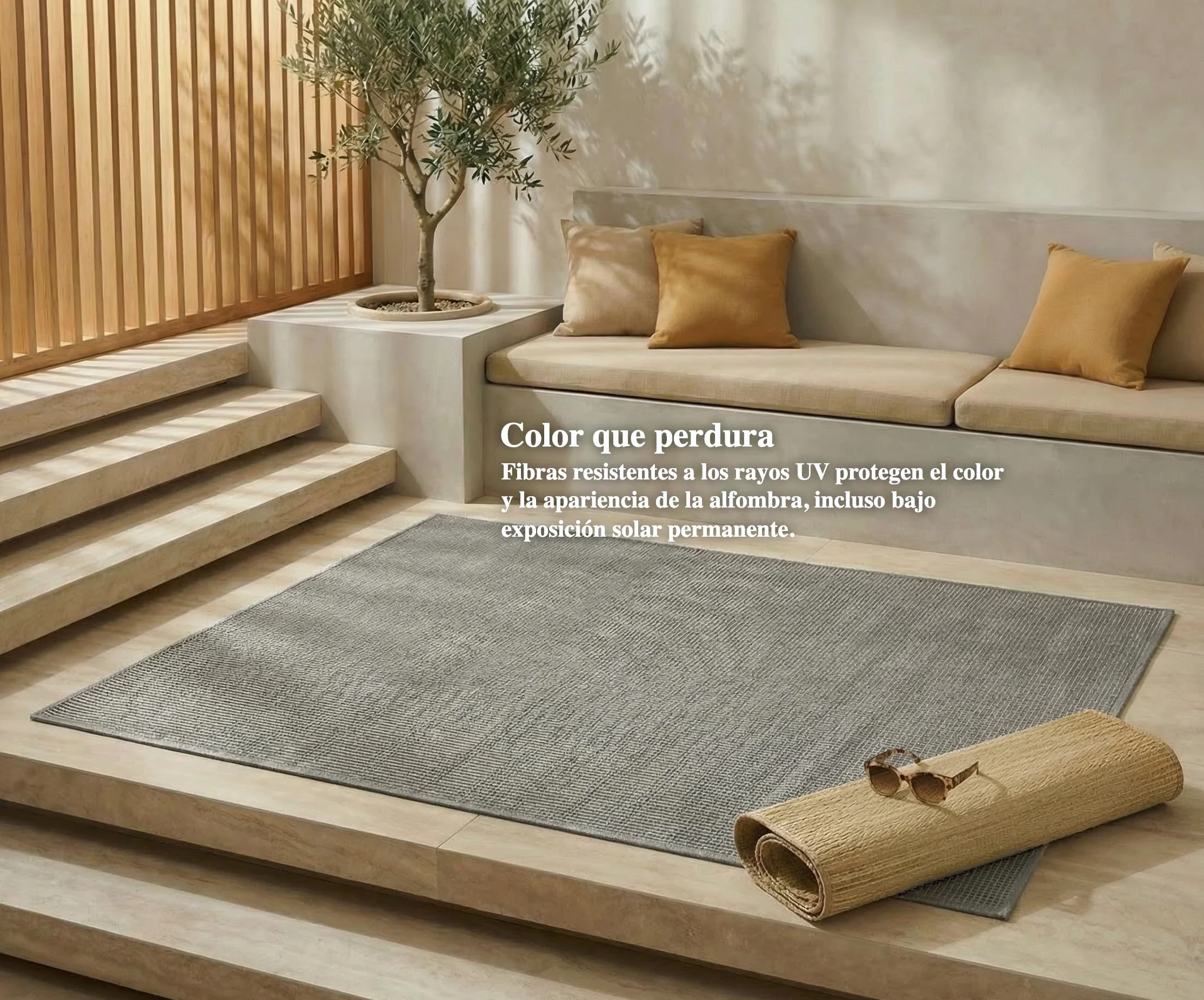 Jimri Alfombra Exterior 160x220 cm Plateada Resistente UV Agua