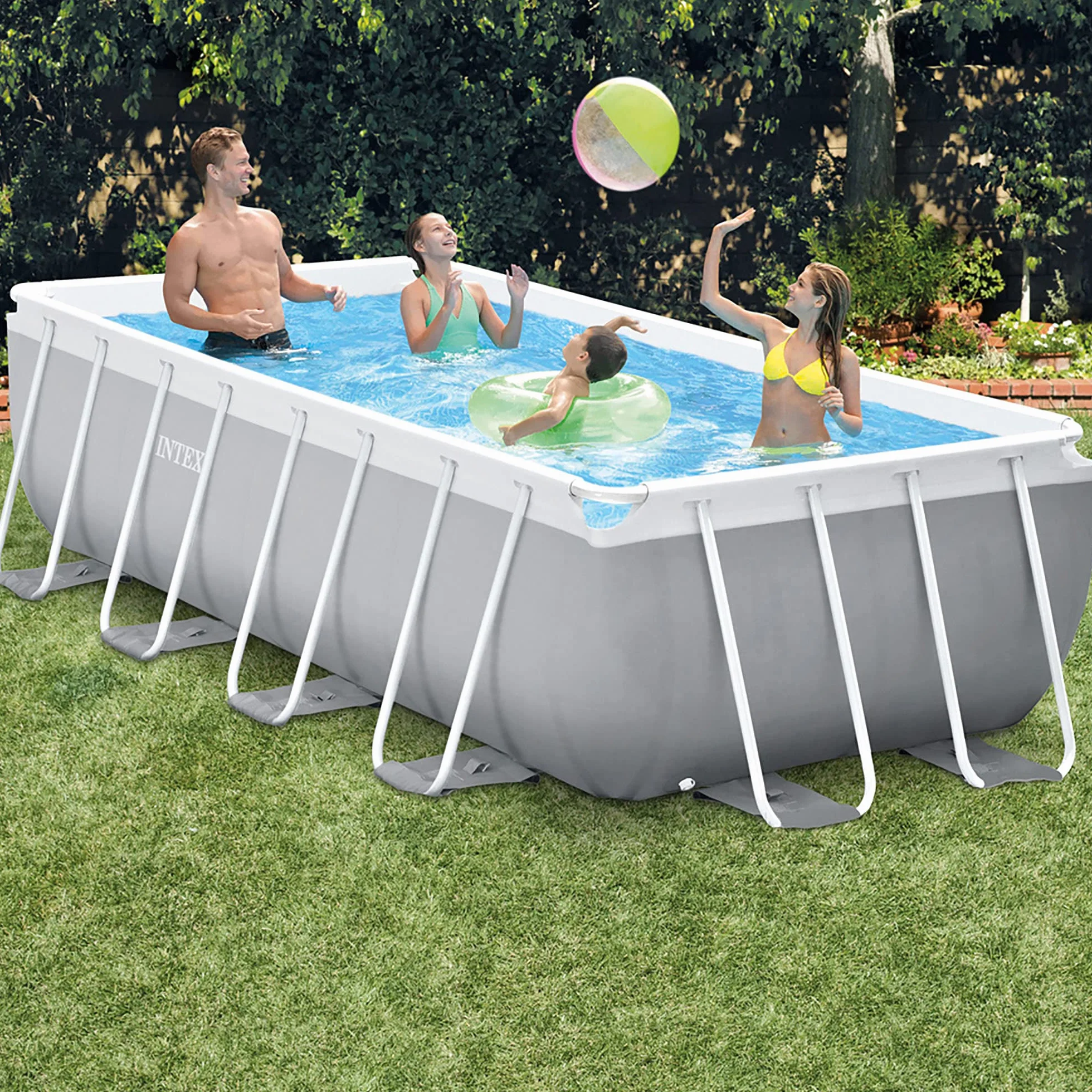 INTEX Piscina elevada Rectangular Prism Frame con depuradora 55211