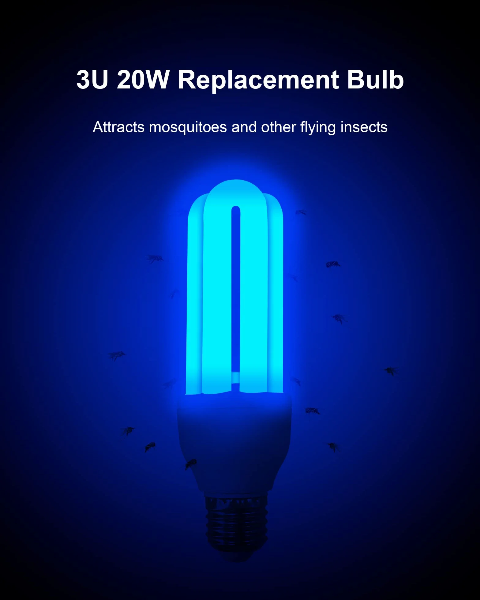 Paquete de 2 bombillas de repuesto 3U 20W E27 repelente de insectos compatible con Lunatino Womosk PALONE
