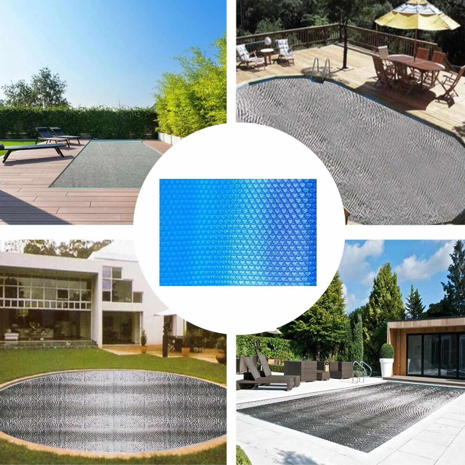 Cubierta Solar para Piscina 300x200cm Manta Térmica Protección Burbujas