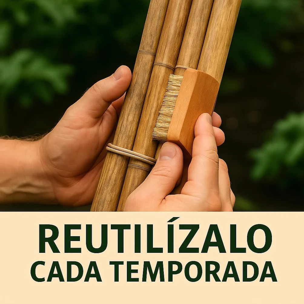 Tutores de Bambú 180 cm Ø14-16 mm para Plantas Tomateras, Cañas Estacas para Tomates, Huerto y Cultivos Verticales