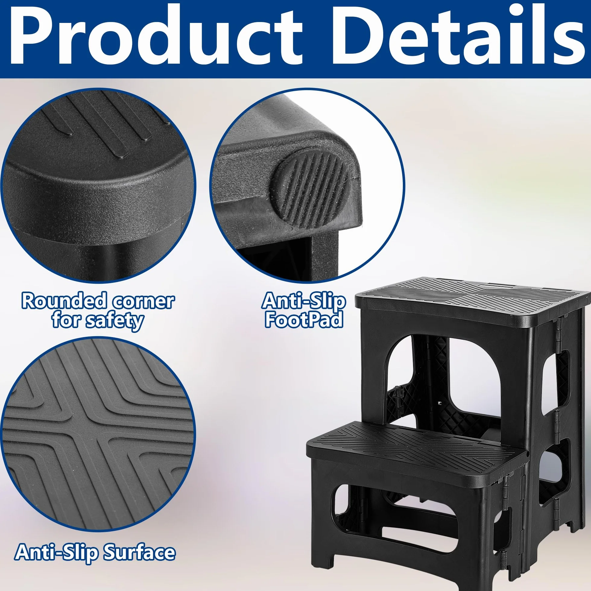 DECOHS Escalones Plegables para bañera de hidromasaje 2 peldaños Antideslizante Taburete Universal