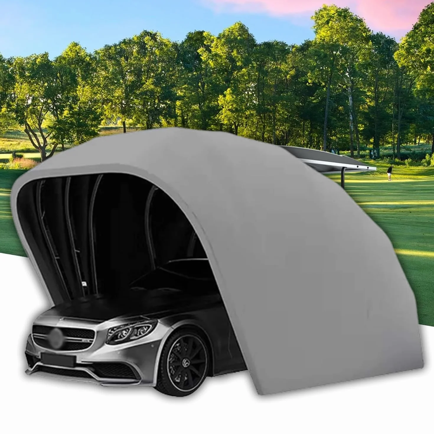 Paraguas de coche totalmente automático con control remoto, carport plegable portátil, cubierta de nieve